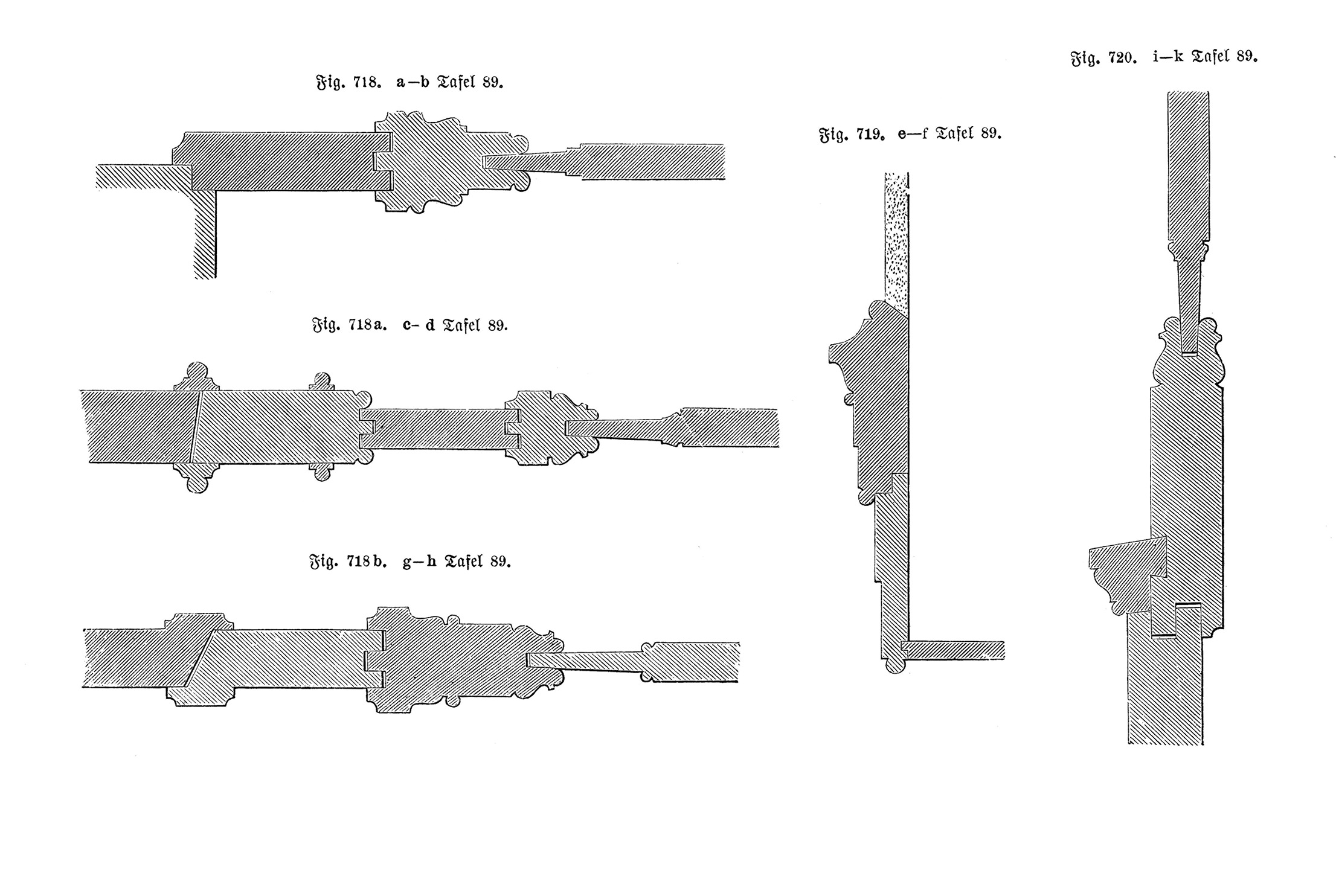 Fig. 718 - Fig. 720 // Profile von Rahmenfüllungstüren [Anm. d. Red.]