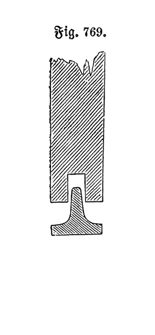 Fig. 769. // Führung der Schiebetür innerhalb des Wandschlitzes [Anm. d. Red.]