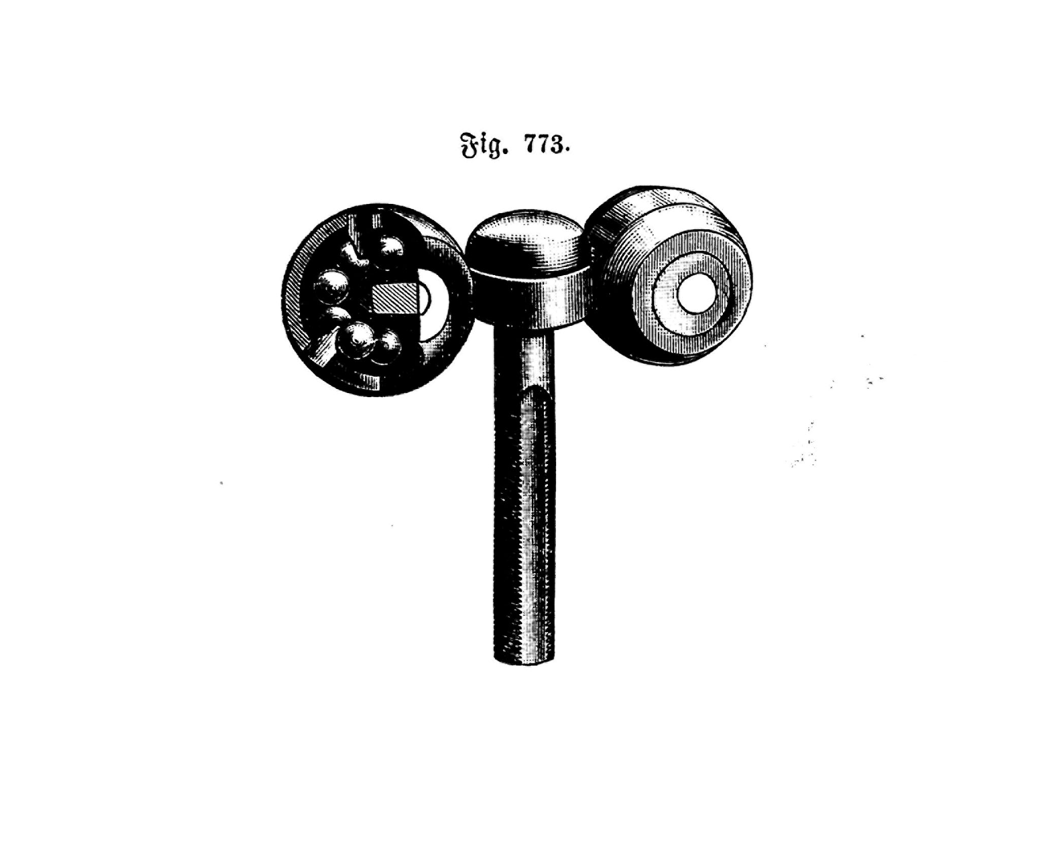 Fig. 773 Röhren-Schiebe-Thürgehänge mit Mc. Cabe-Patentkugellager