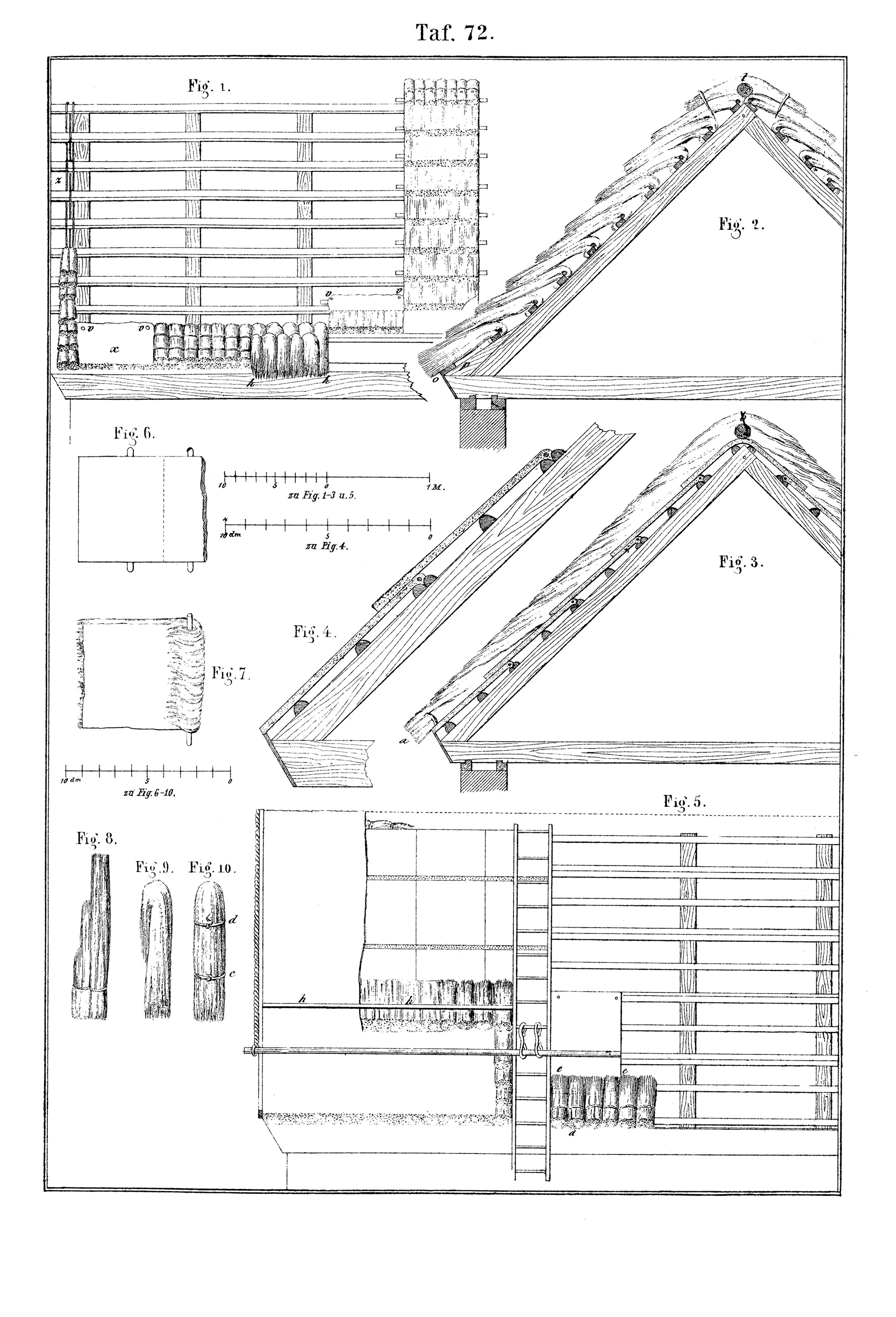 Taf. 72. // Strohgedecktes Dach [Anm. d. Red.]