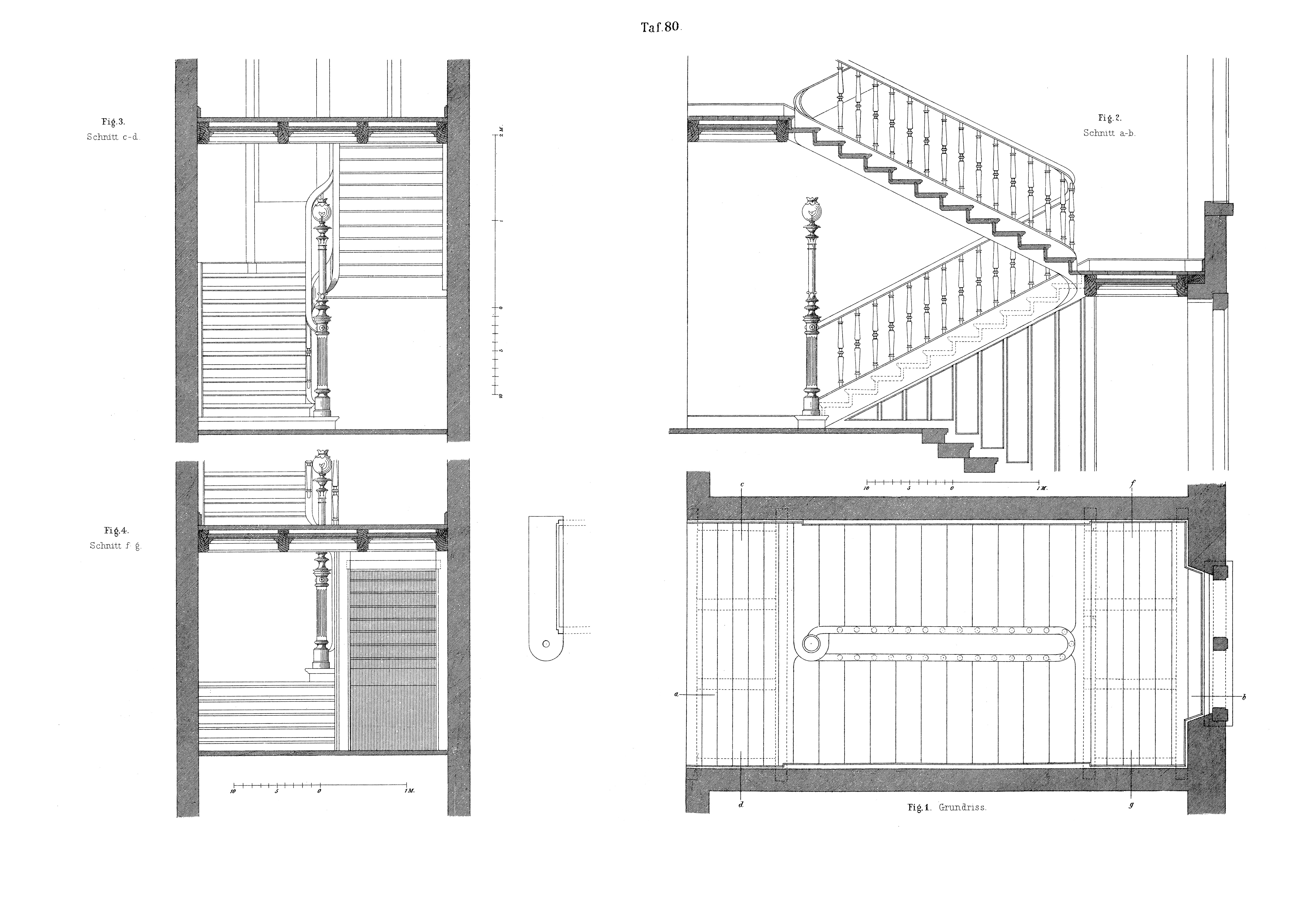 Doppelläufige Holztreppe