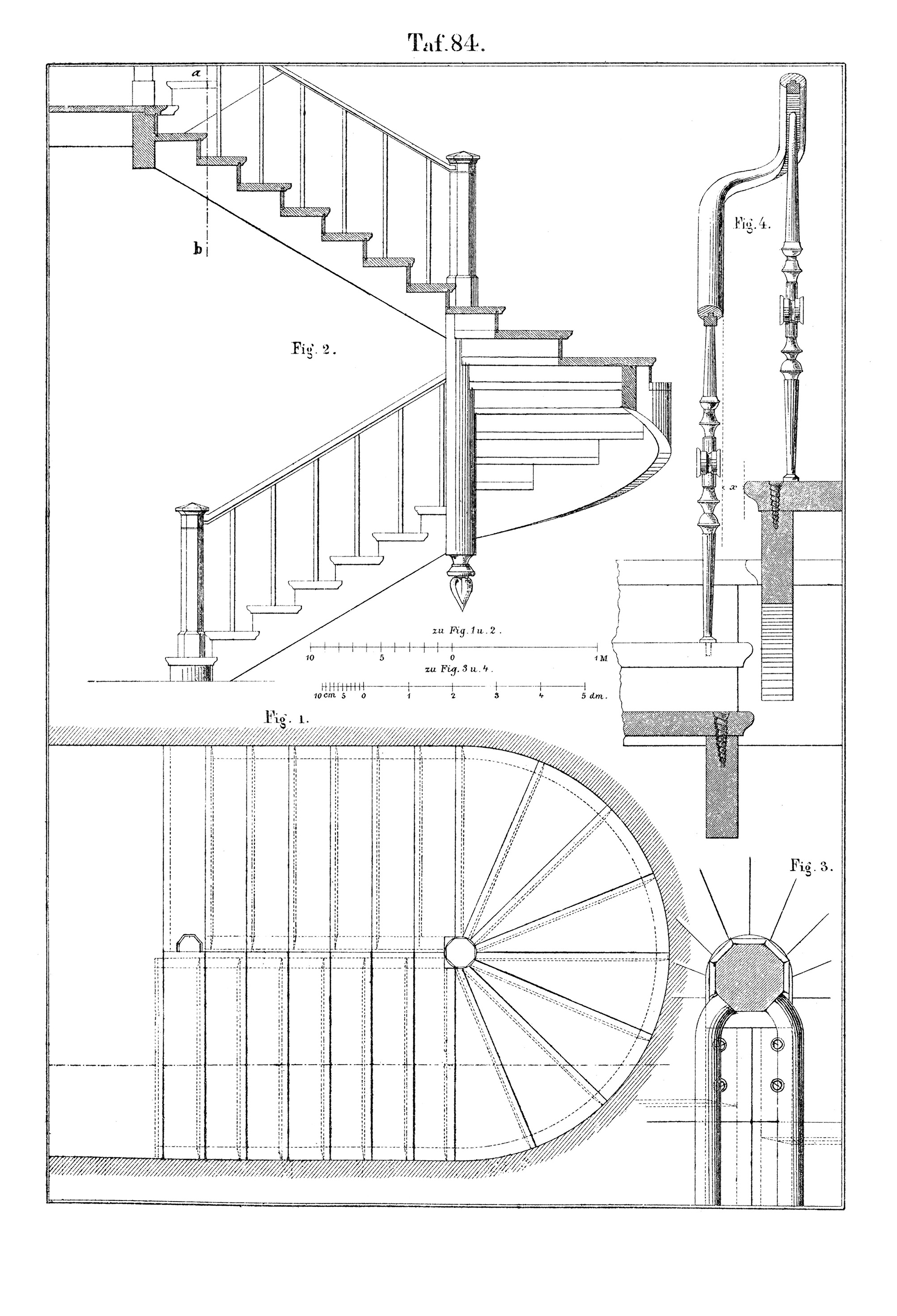 Halbgewendelte Holztreppen