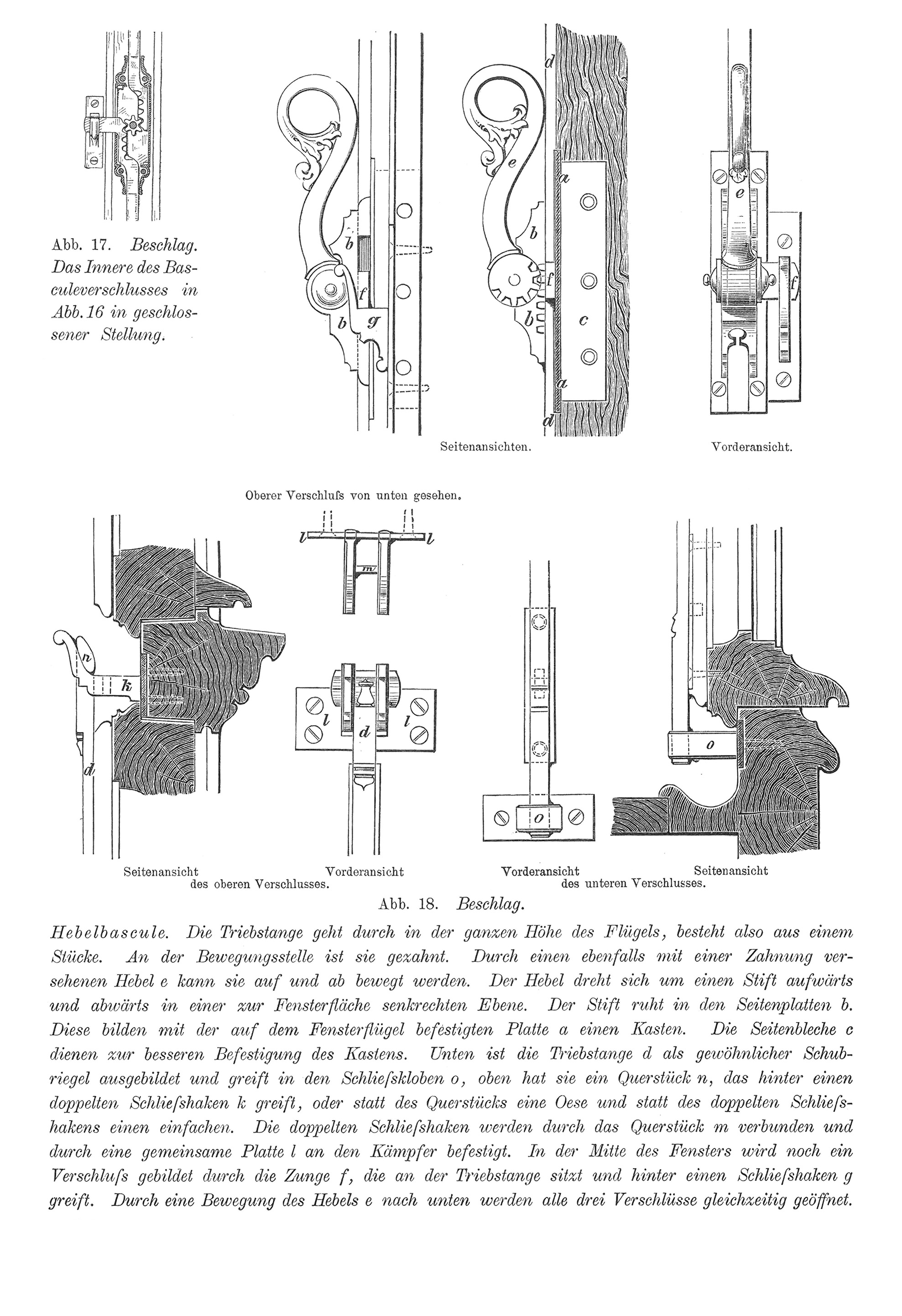 Hebelbascule // gezahnter Treibriegel [Anm. d. Red.]