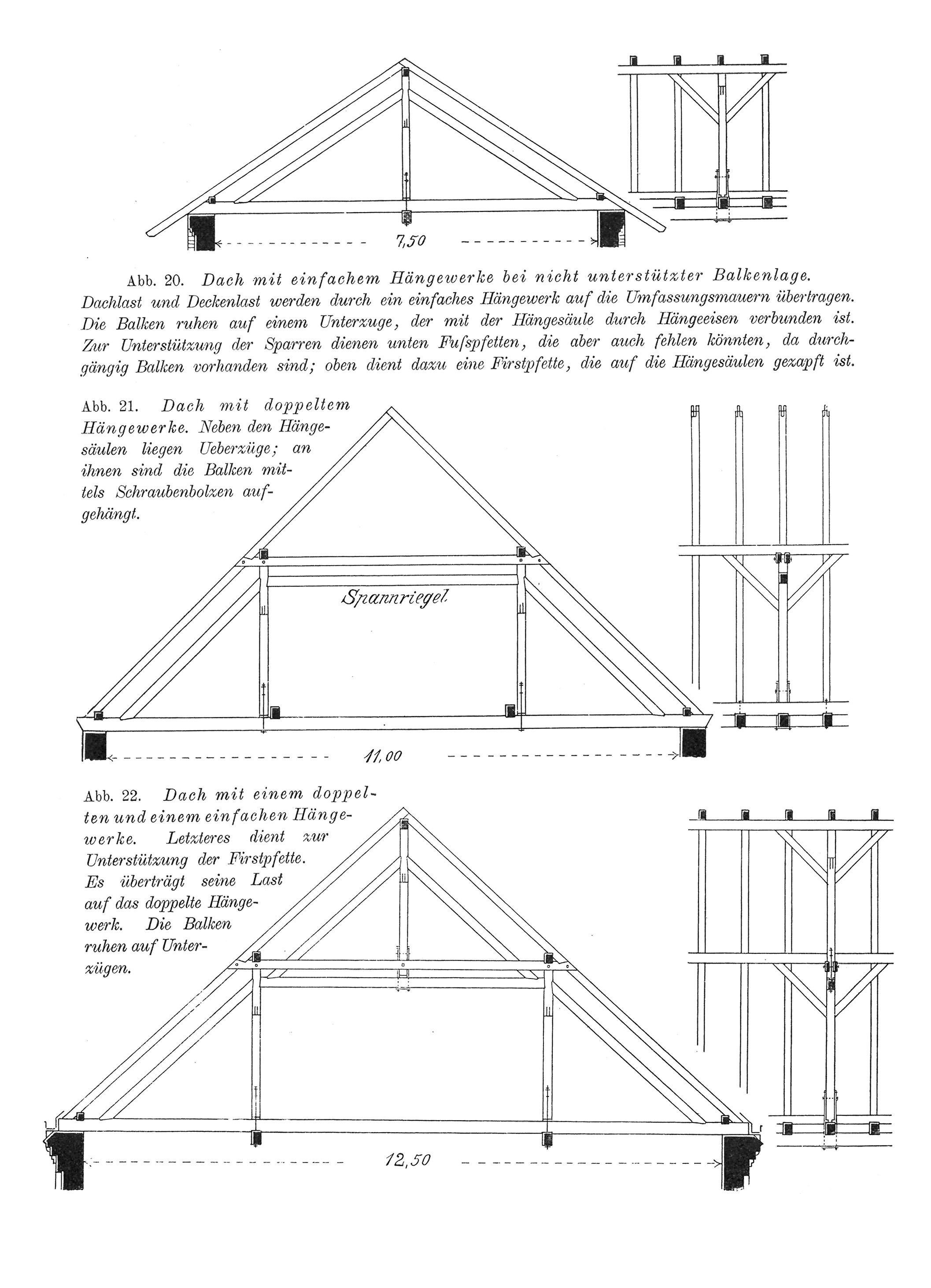 Dachstuhl mit Hängewerk