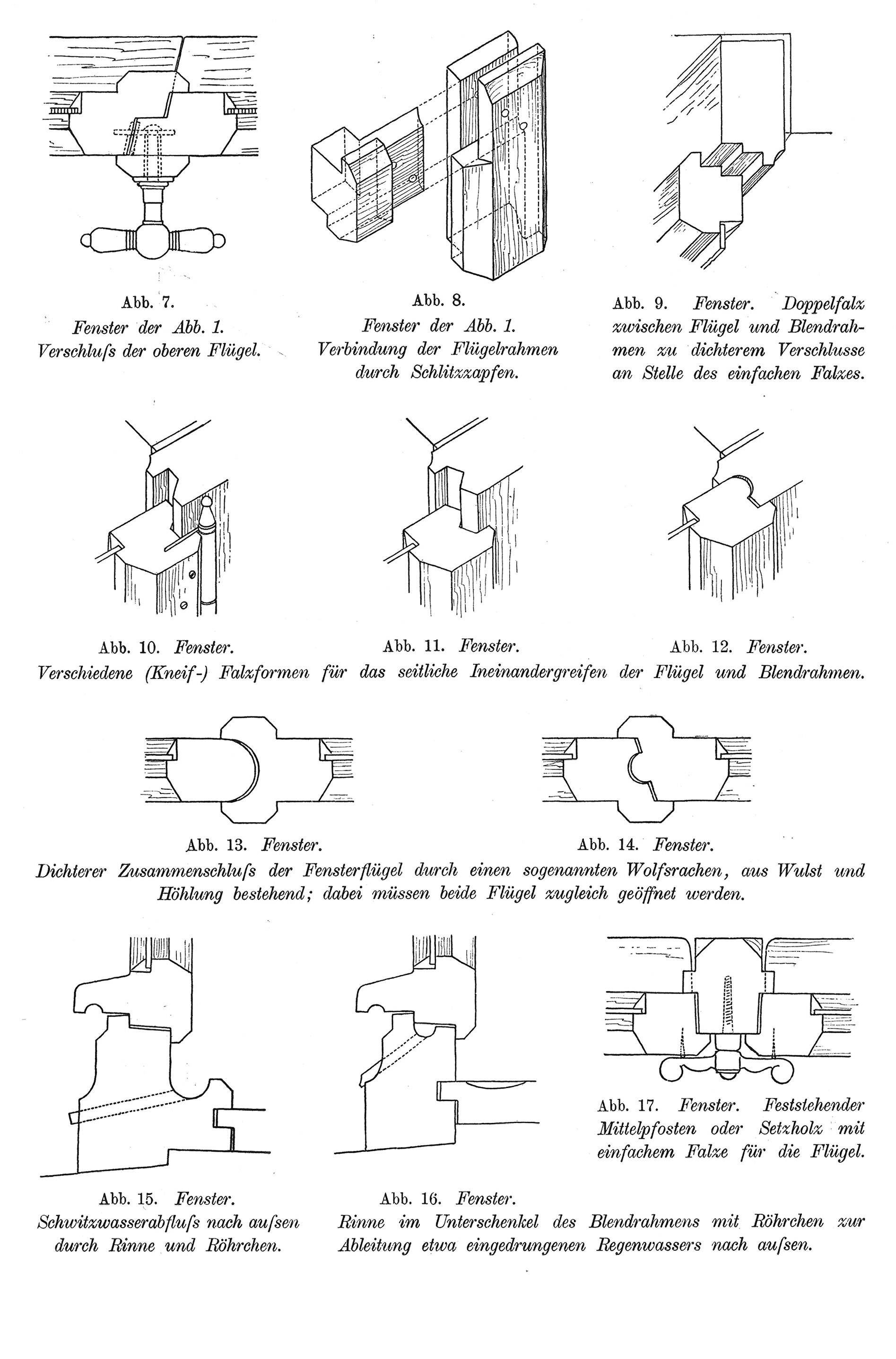 Abb. 7.- 17. Fenster der Abb. 1. // Details [Anm. d. Red.]