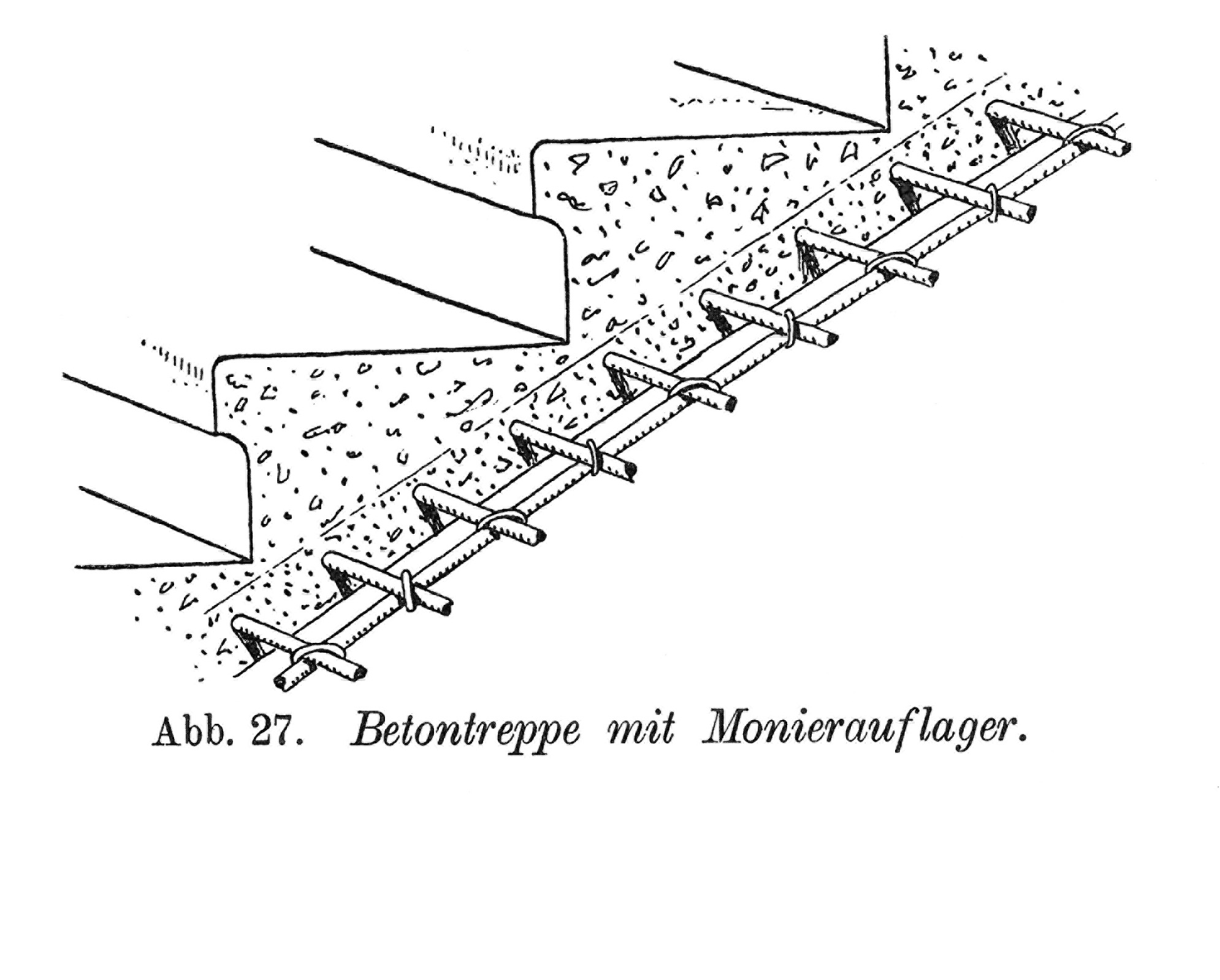 Abb. 27. Betontreppe mit Monierauflager.