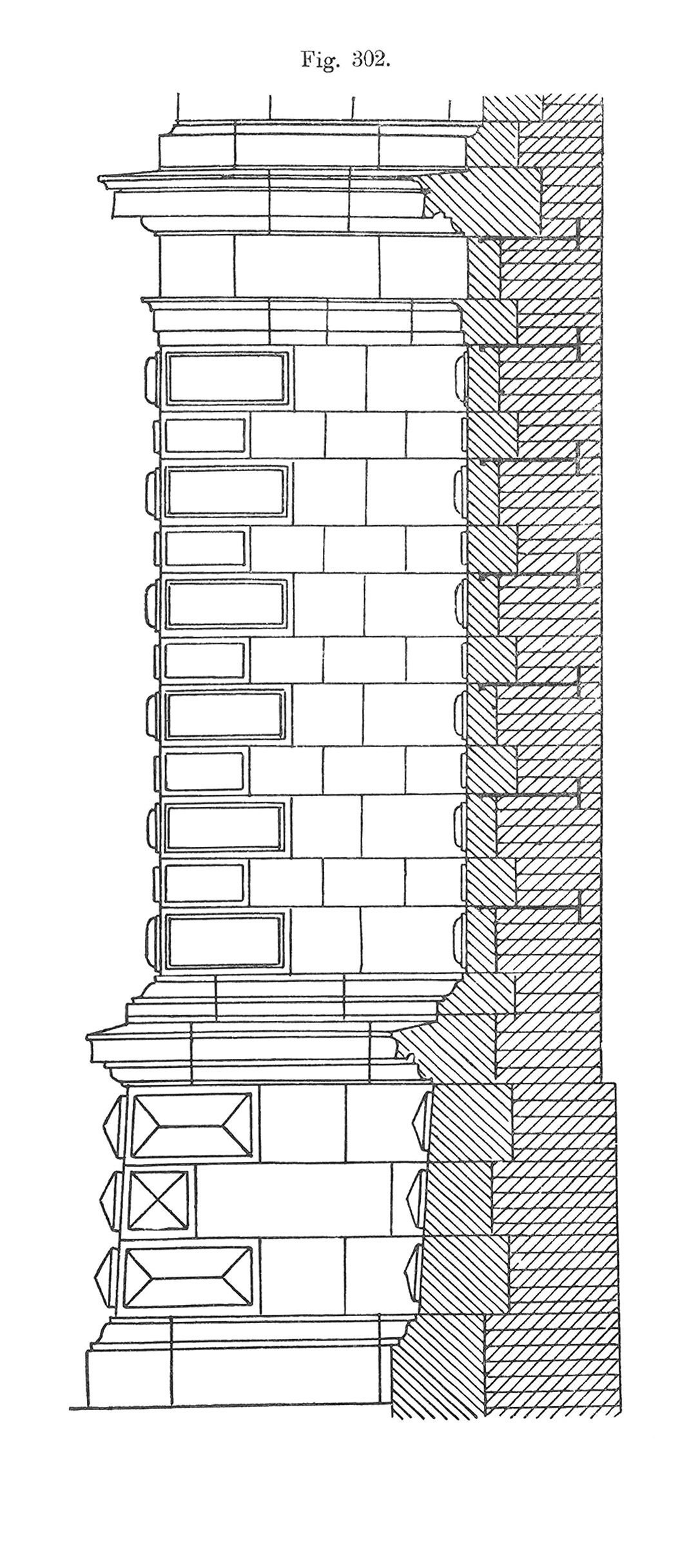 Werkstein- Vormauerung