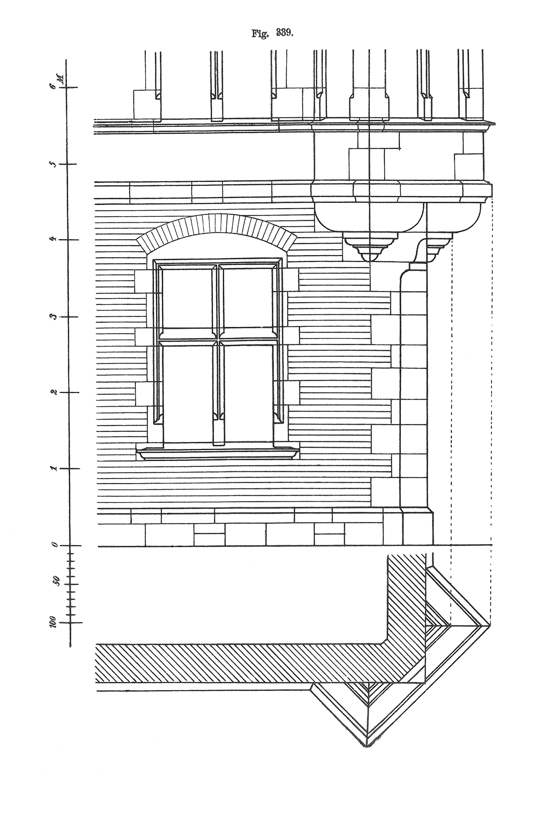 Fig. 339 // Entlastungsbogen über Werkstein- Flachsturz aus Mauerwerk [Anm. d. Red.]