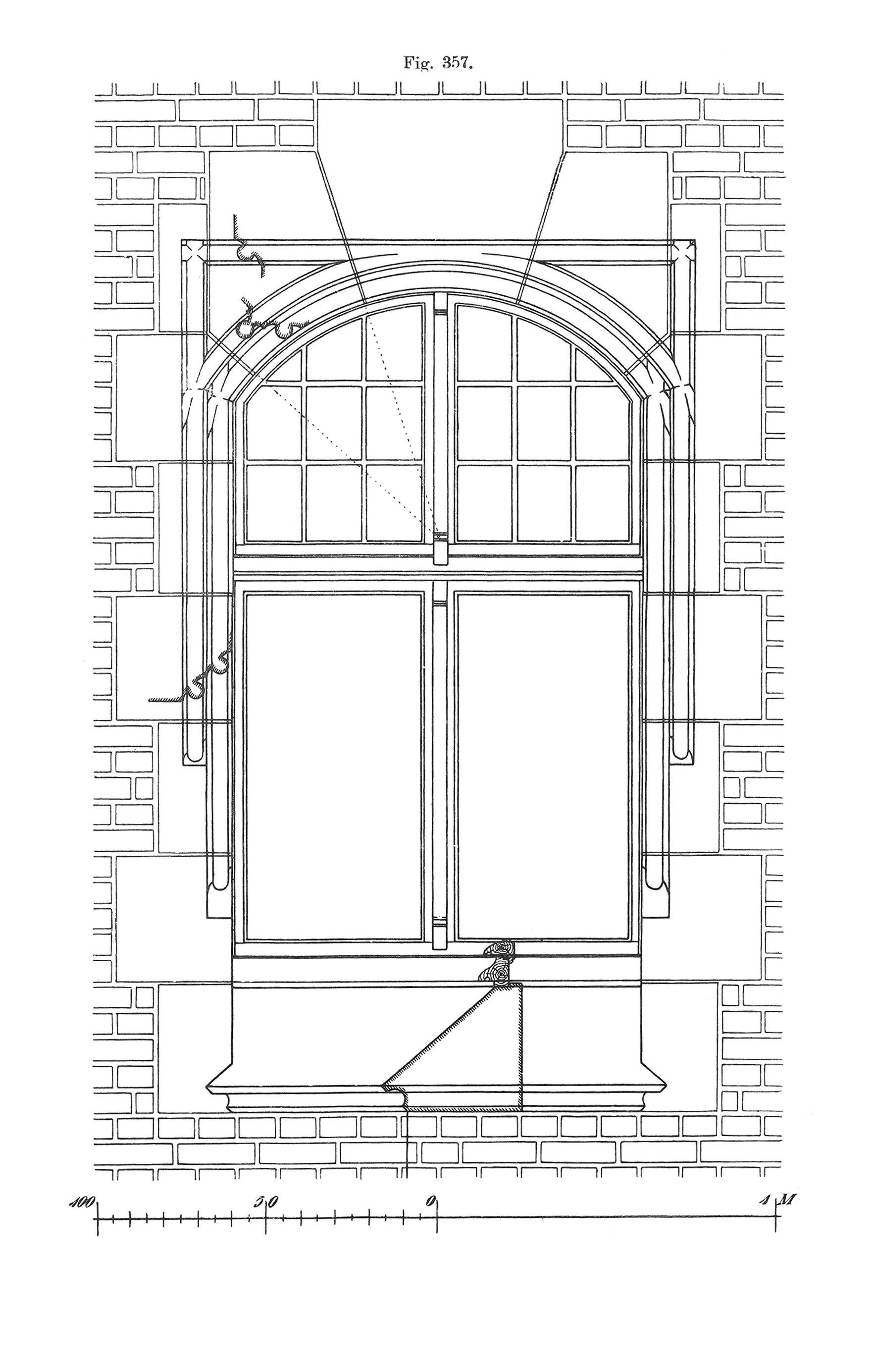 Fig. 357 // Ausbildung der Wölbsteine und deren Anschluss an Sichtmauerwerk bei Aussenwänden [Anm. d. Red.]