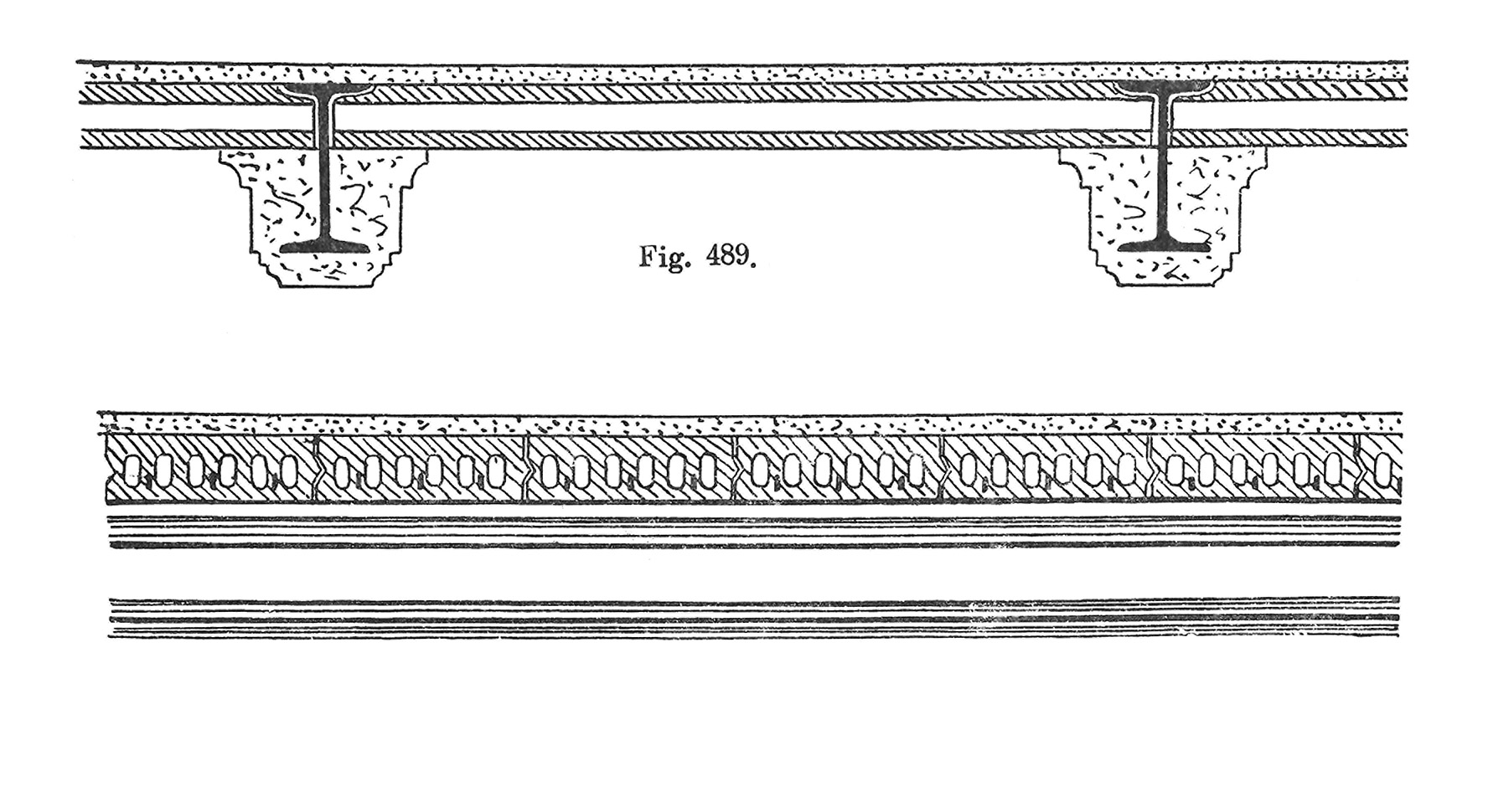 Fig. 489 // Stoltes Stegzementdielen, Flachdecke aus Hohlkörperdielen, Fabrikgebäude [Anm. d. Red.]