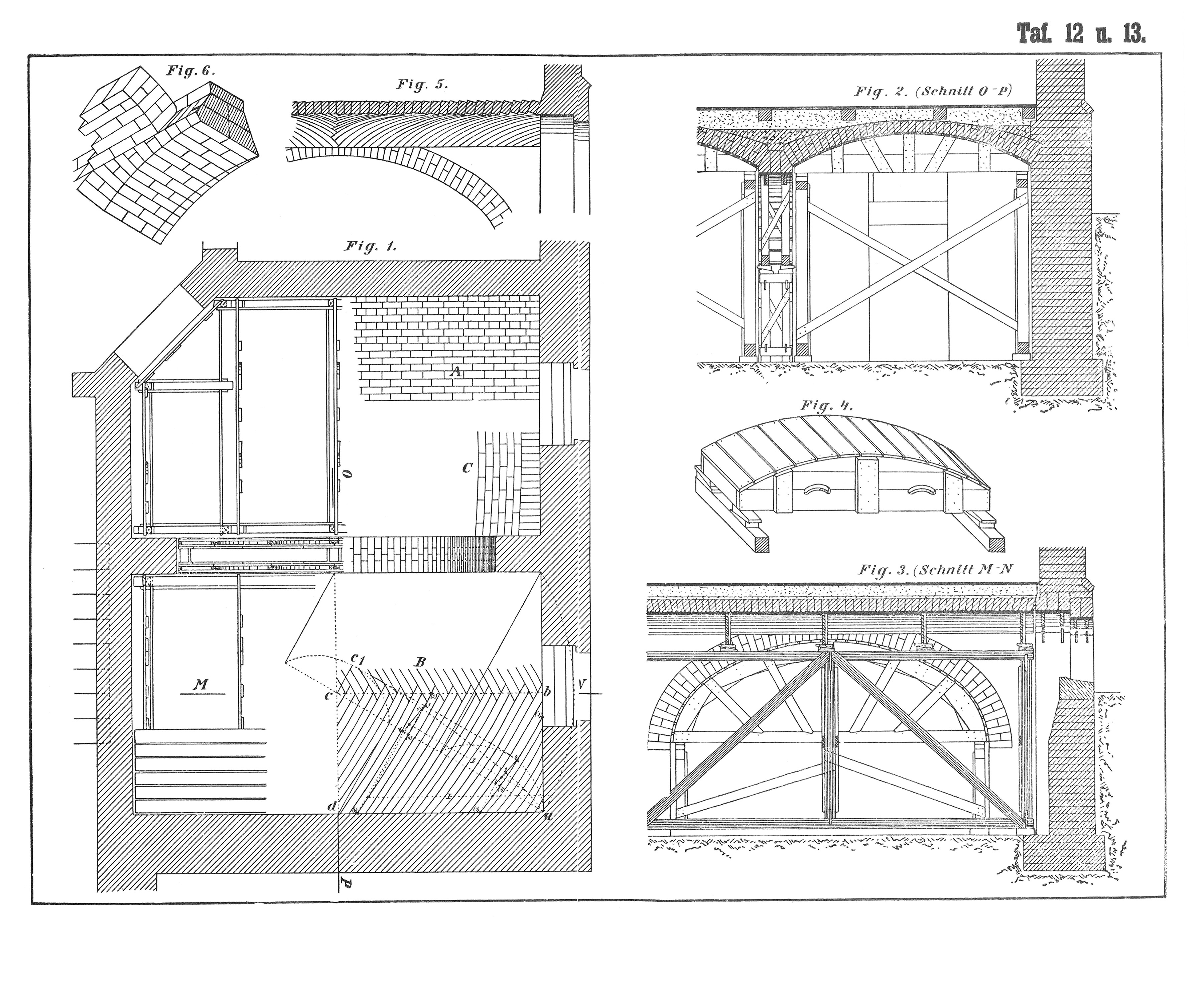 Taf.  12 + 13 // Preussisches Kappengewölbe, Herstellung [Anm. d. Red.]