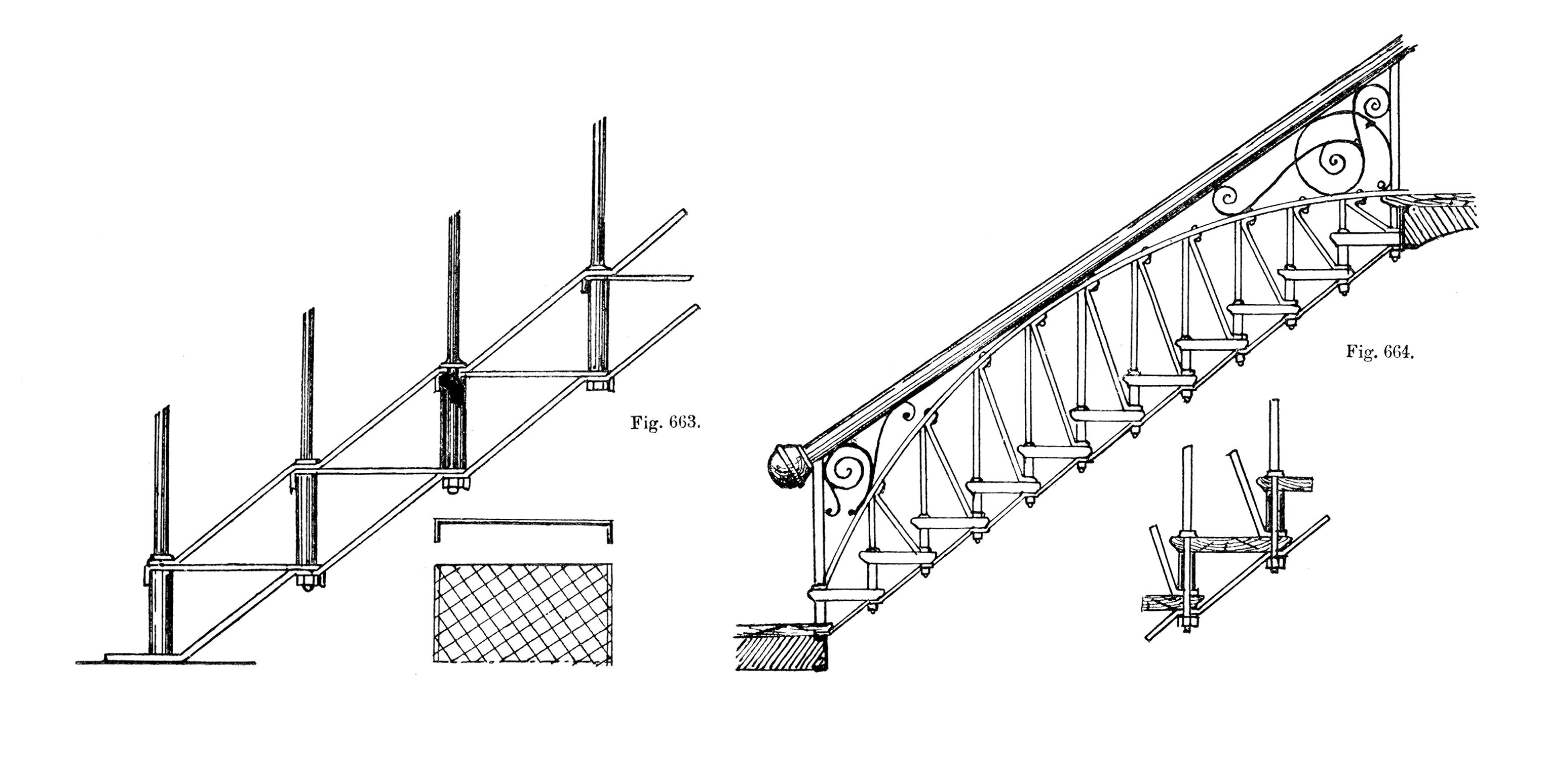 Treppe mit Fachwerkgeländer