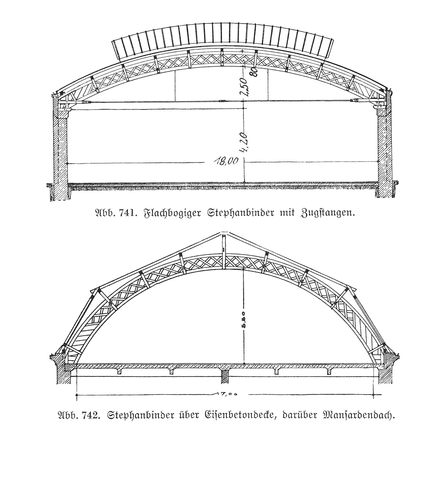 Dachbinderkonstruktionen: Bogenbinder