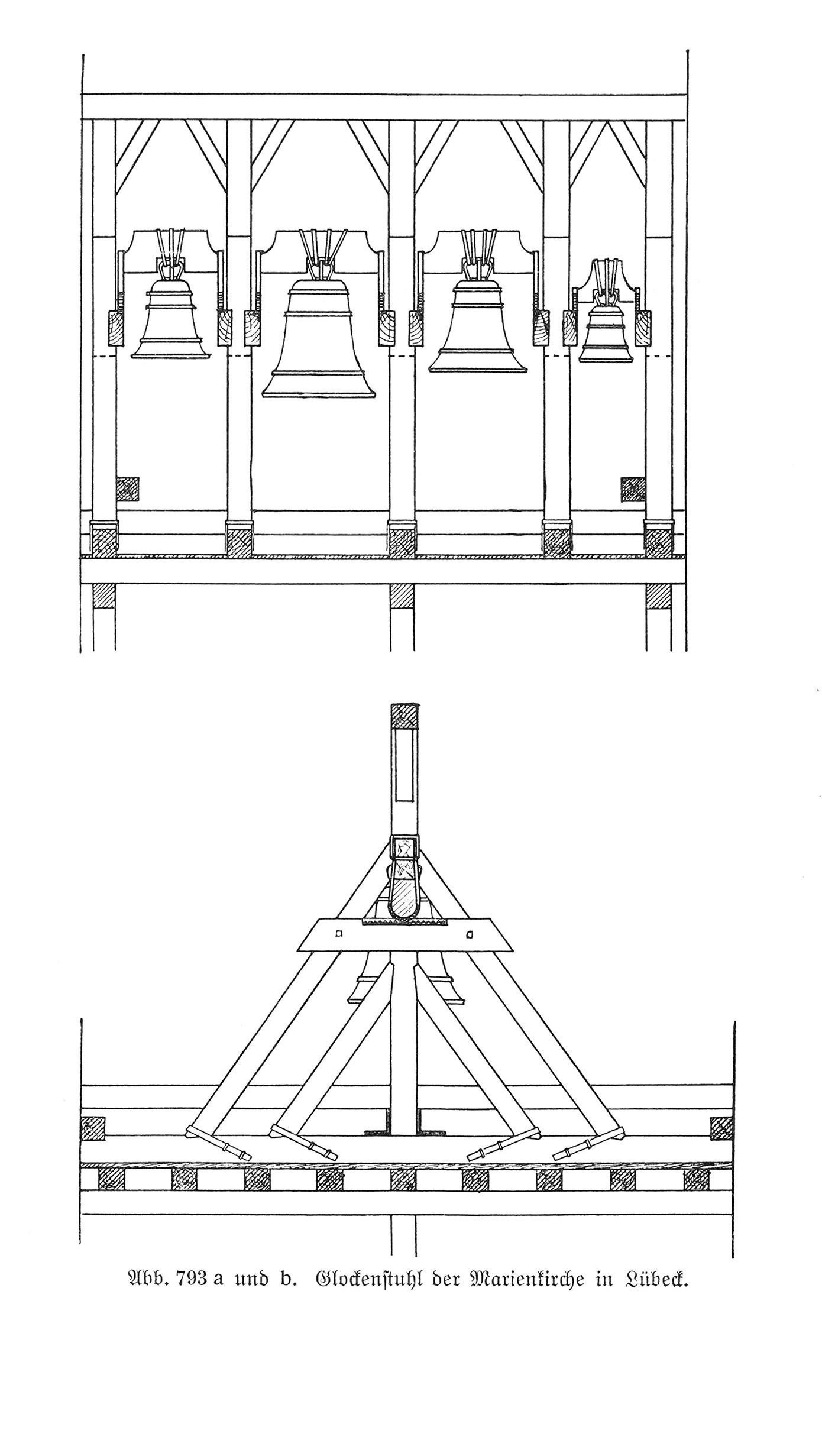 Glockenstuhl der Marienkirche in Lübeck