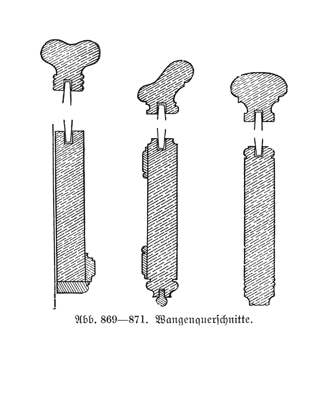 Wangenquerschnitte Holztreppe