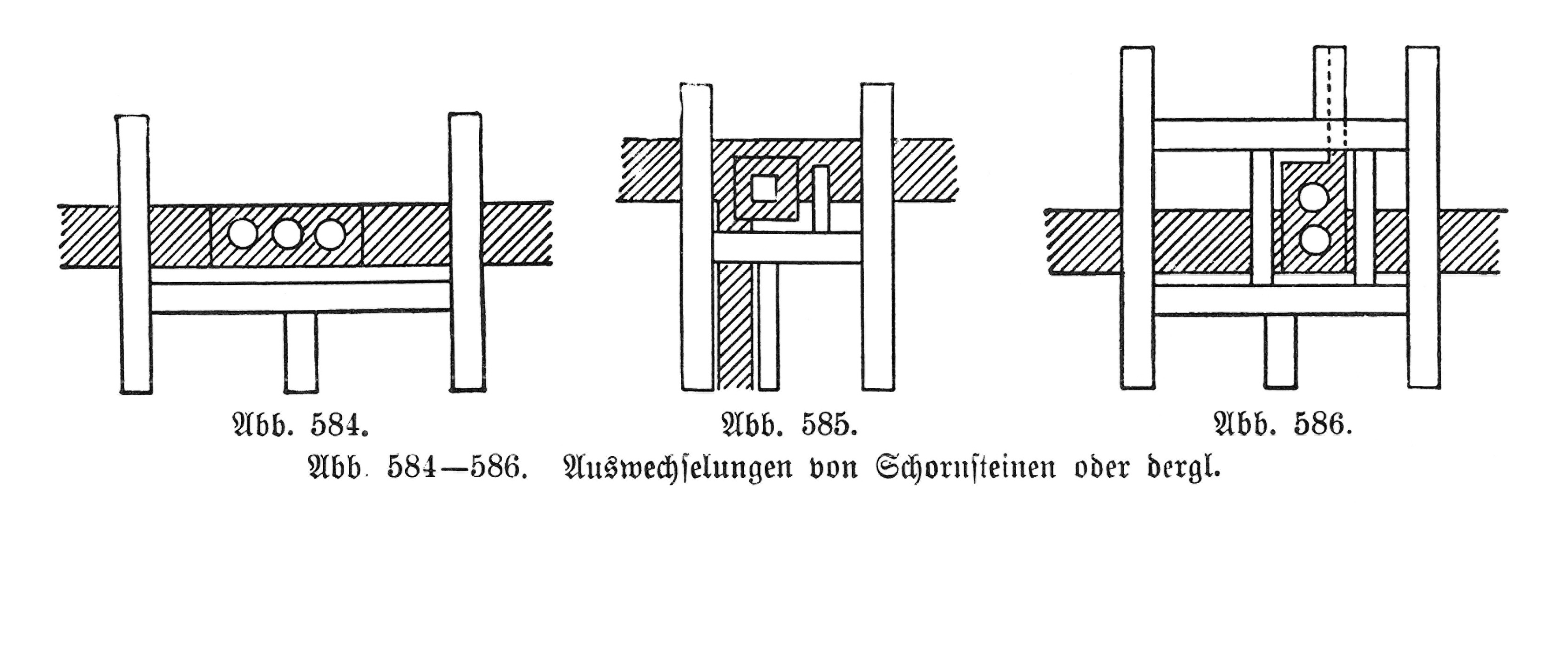 Holzbalkendecke: Auswechselungen an Schornsteinen