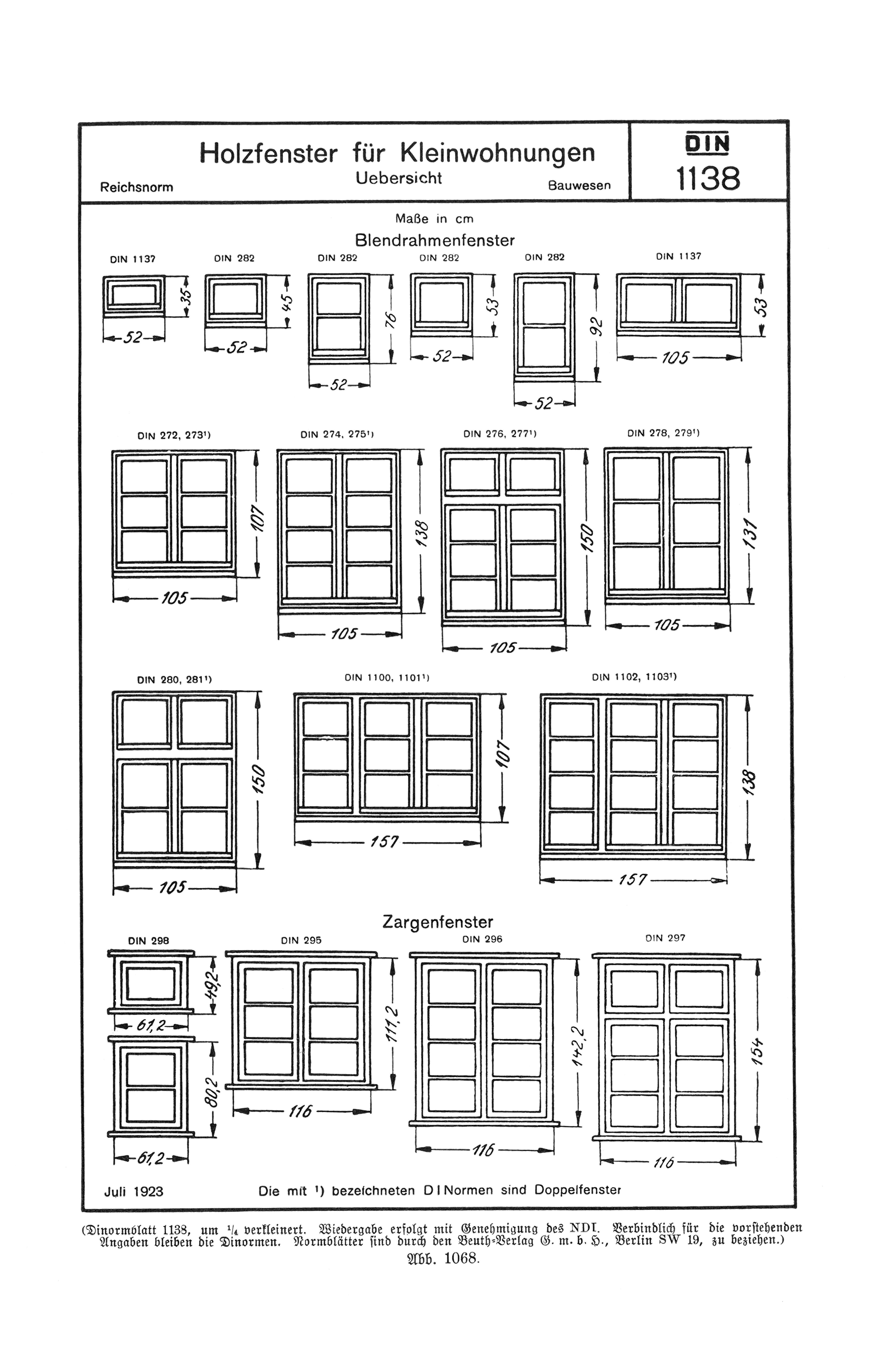 Normierte Holzfenster