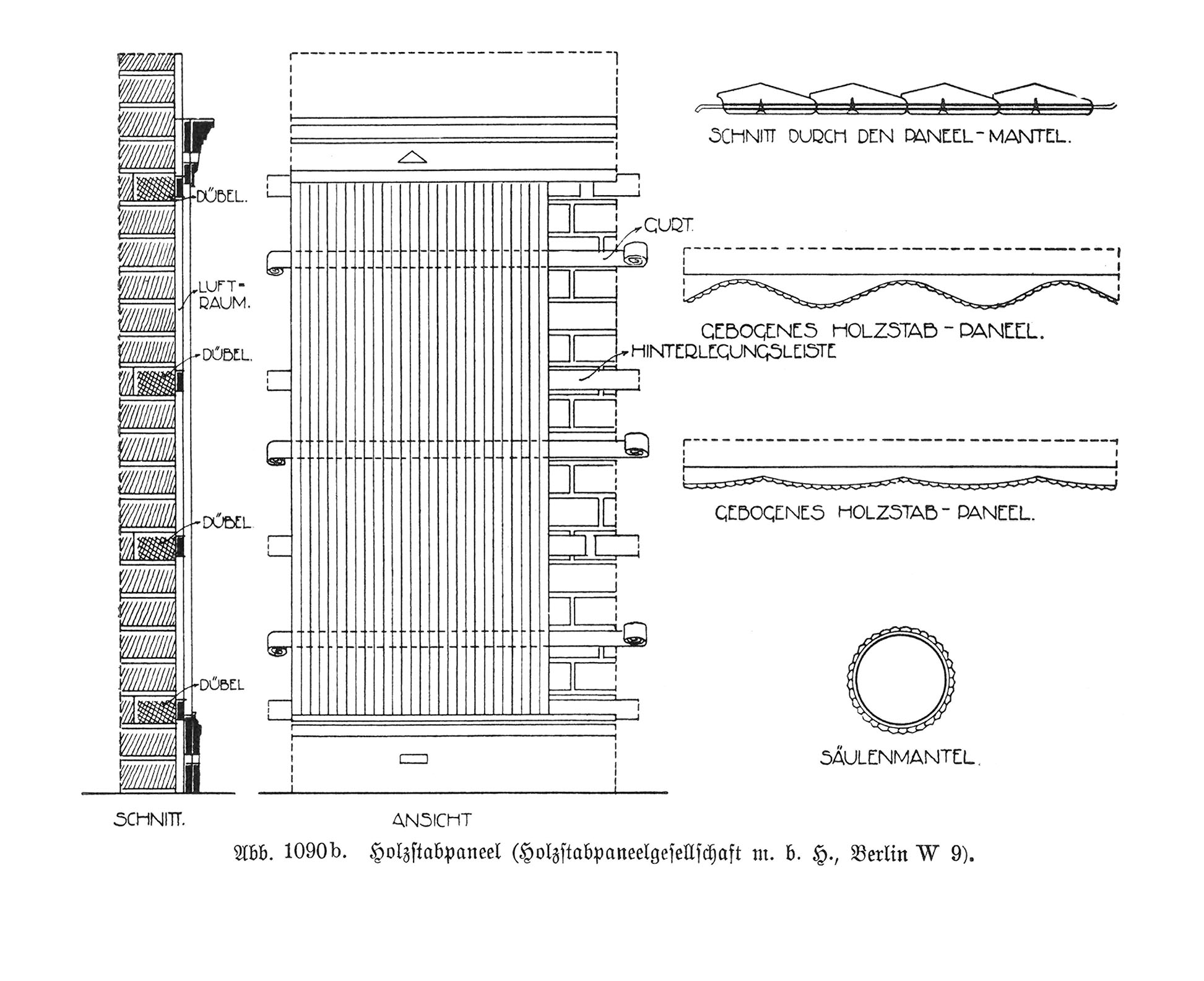 Abb. 1090b. Holzstabpaneel (Holzstabpaneelgesellschaft m. b. h., Berlin W 9).