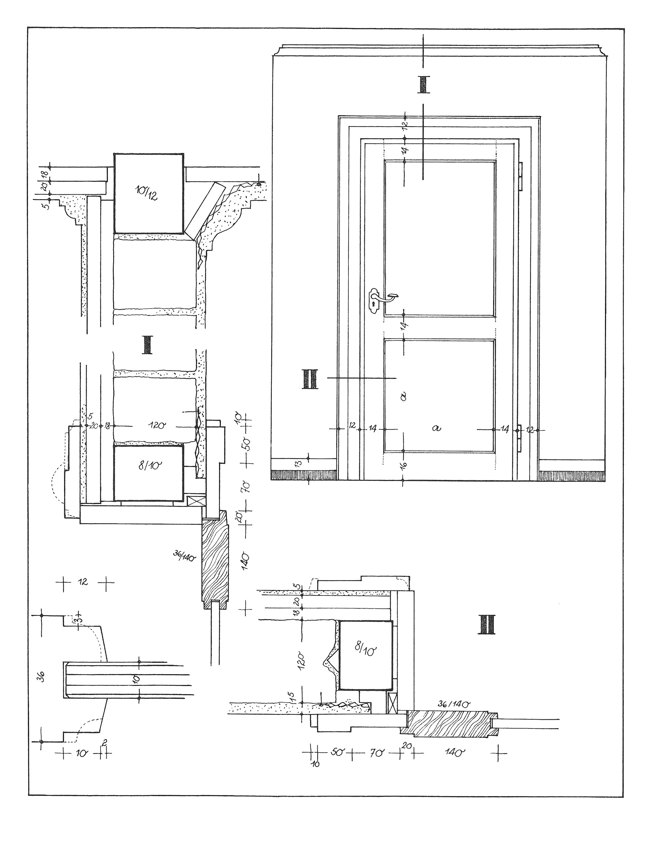Zimmertür-, Fenster- und Schrankdetails