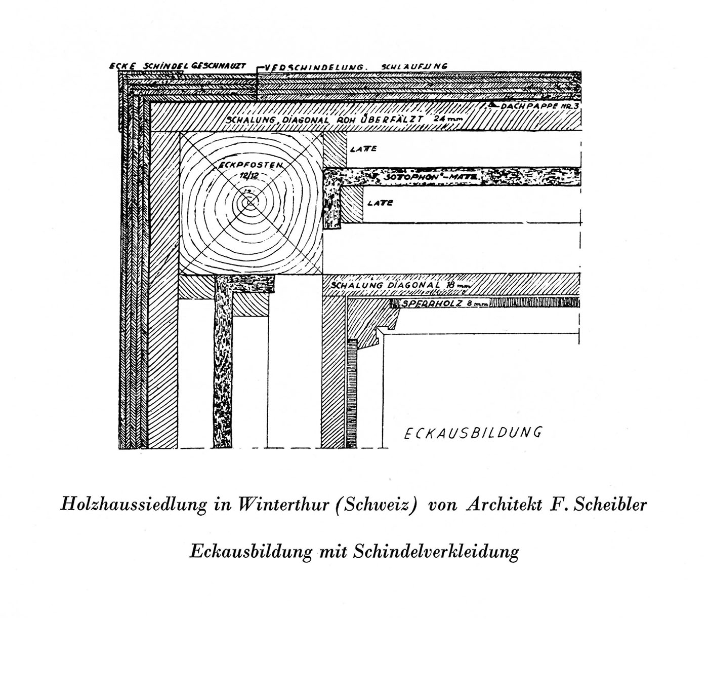 Eckausbildung mit Schindelverkleidung