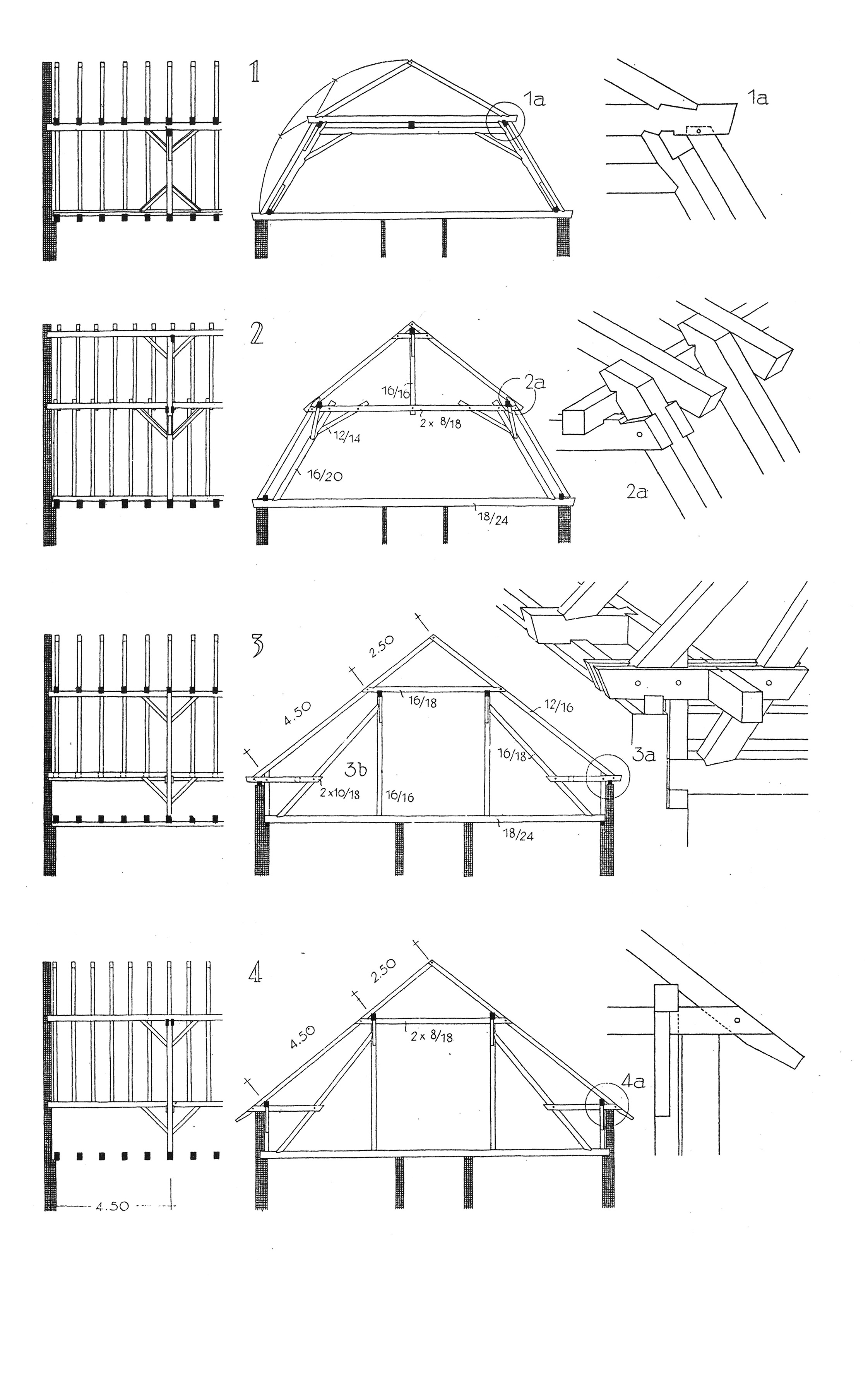 Mansardendach und Dachstuhl mit Kniestock
