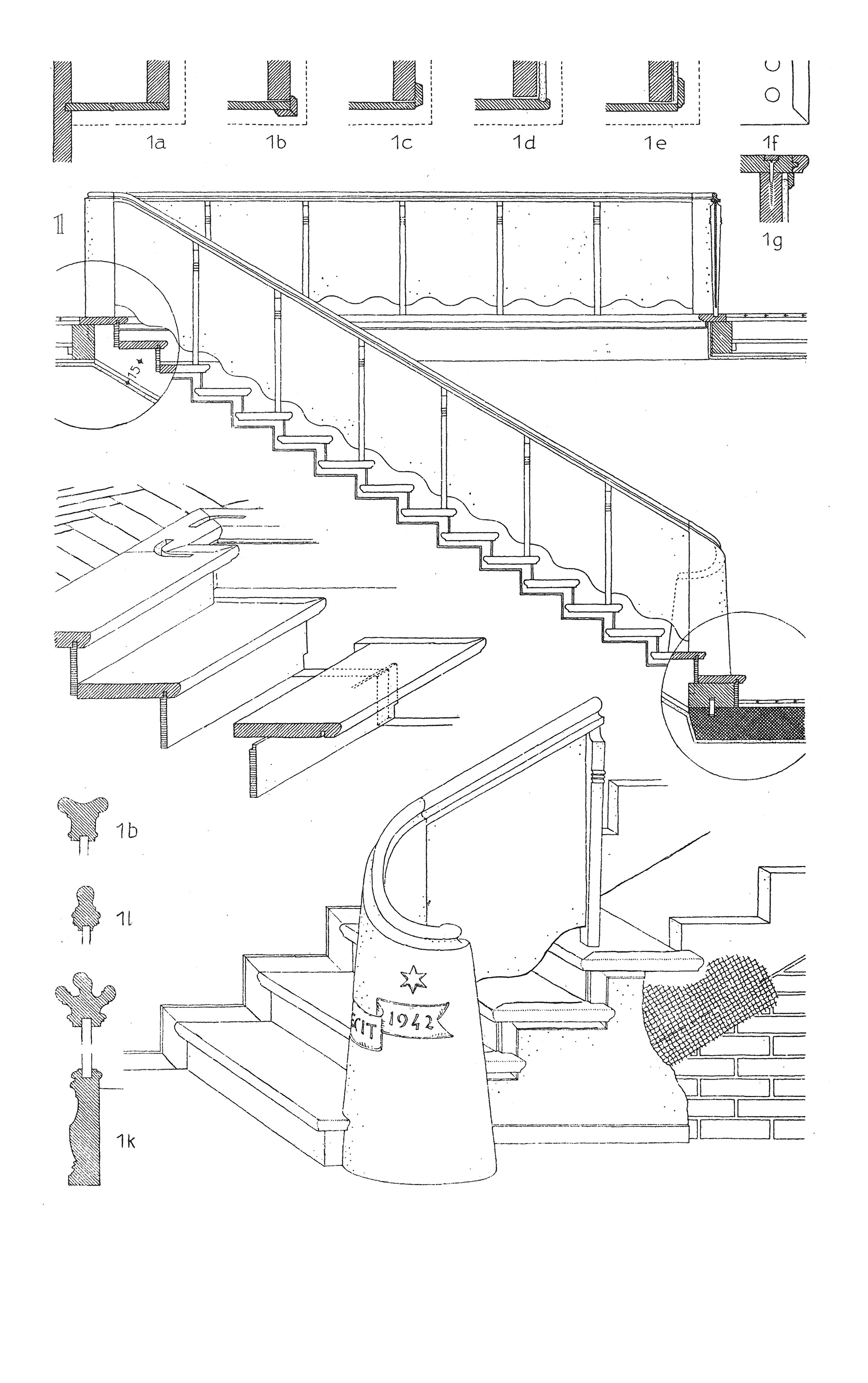 Aufgesattelte Holztreppe