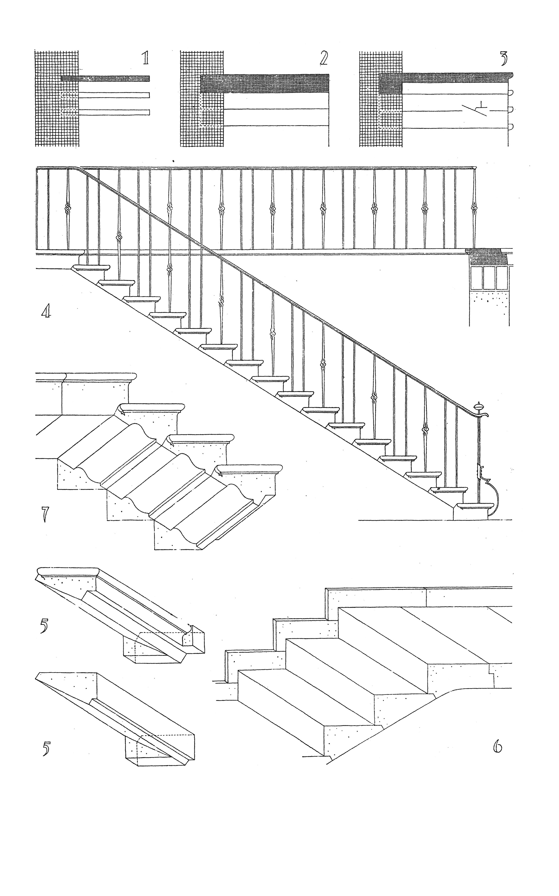 Auskragende Werkstein- Stufen