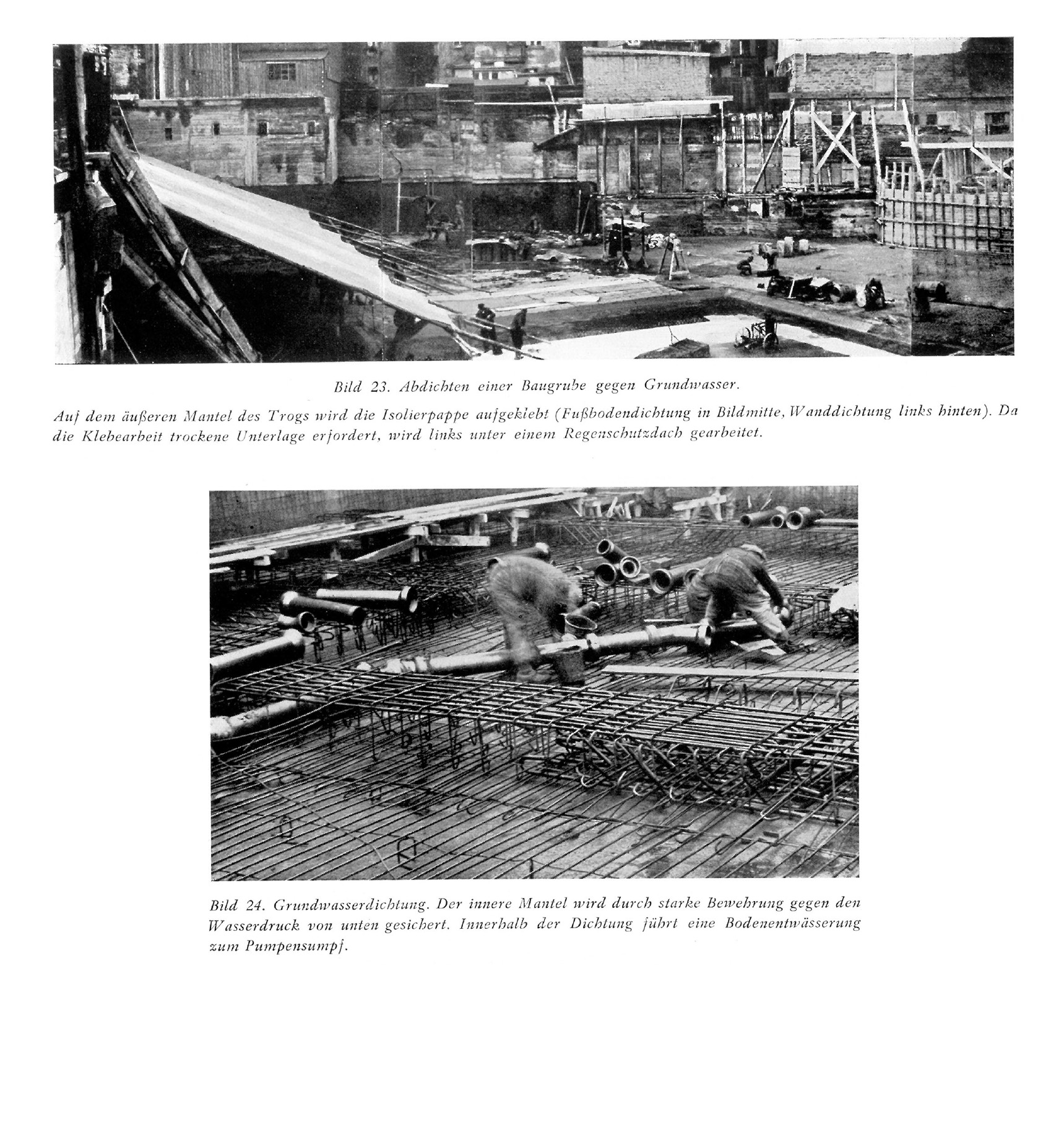 Abb. 23. Abdichten einer Baugrube gegen Grundwasser