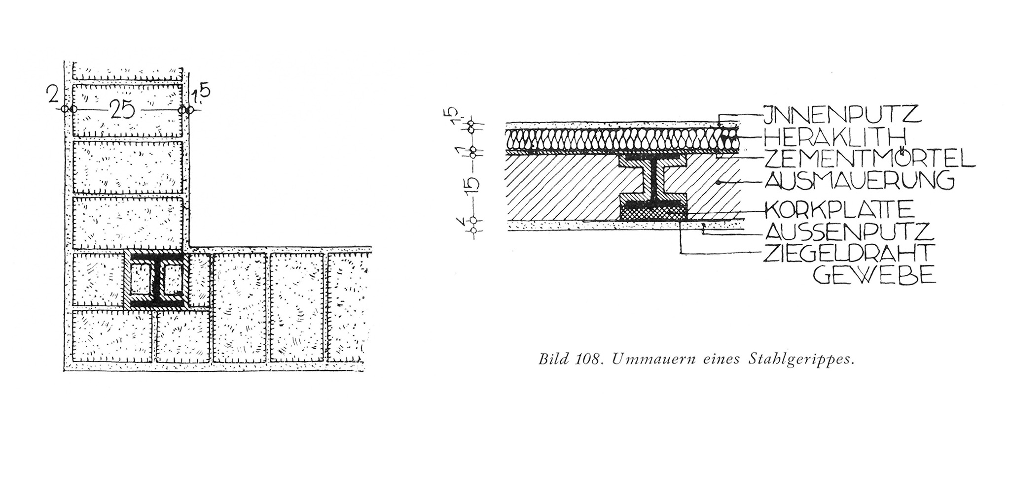 Stahlskelettbau mit Ausmauerung