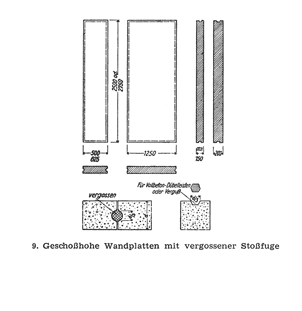 9. Geschoßhohe Wandplatten mit vergossener Stoßfuge