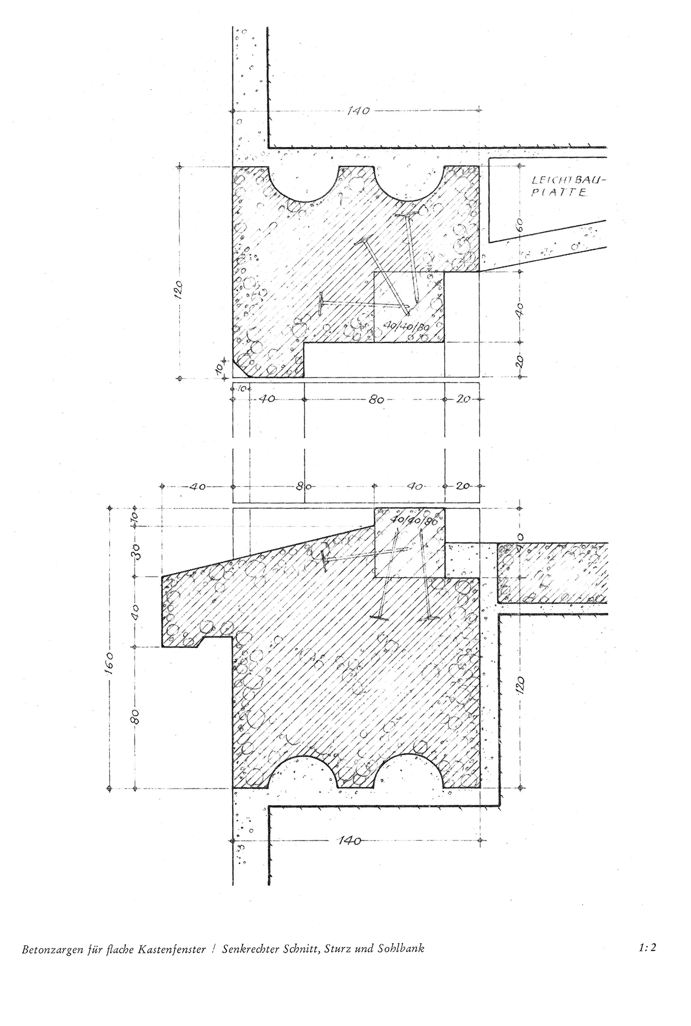 Betonzarge mit Dübeln