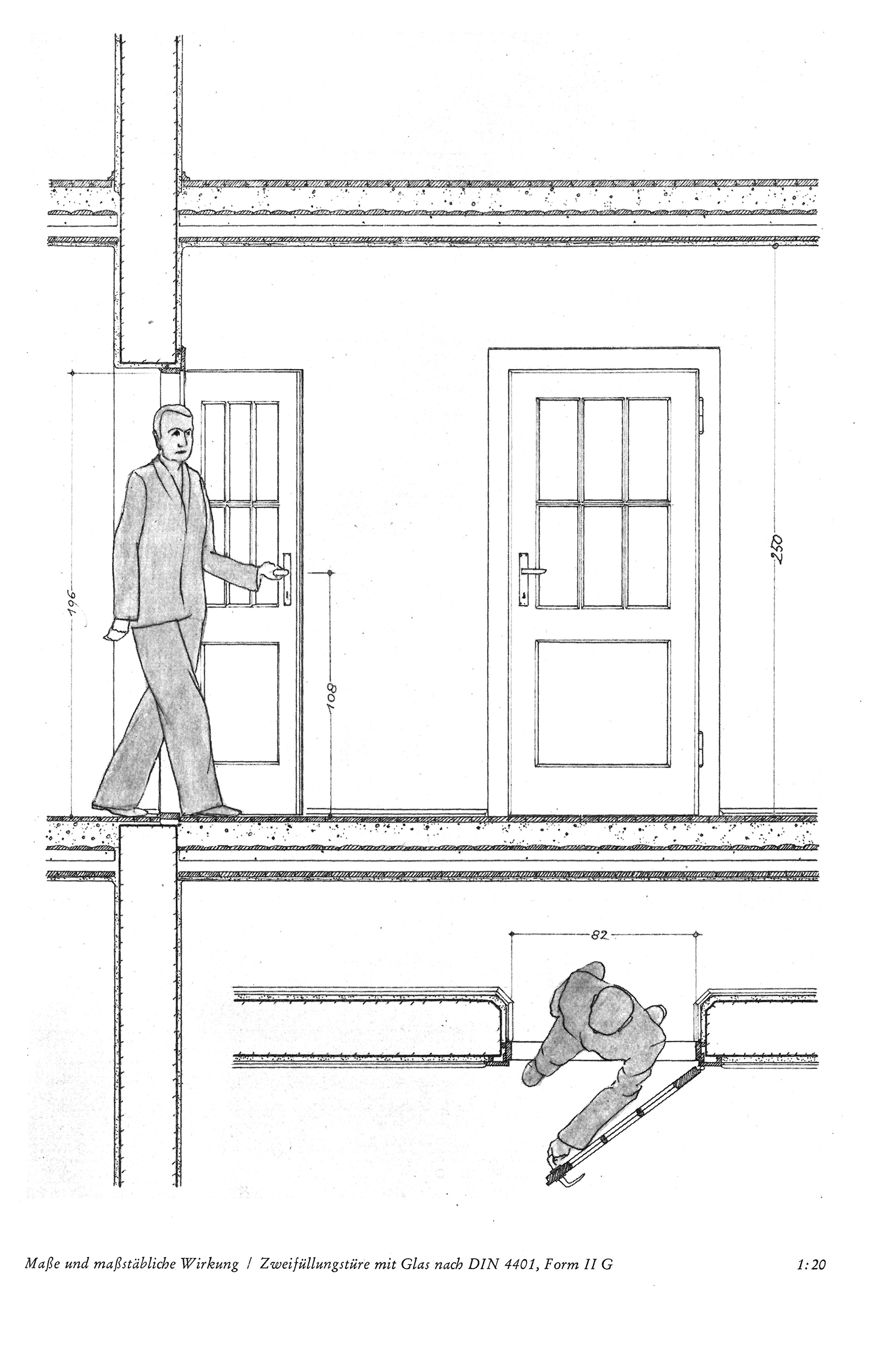 Tafel 10 // Zweifüllungstüre mit Glas nach DIN 4401, Form IIG