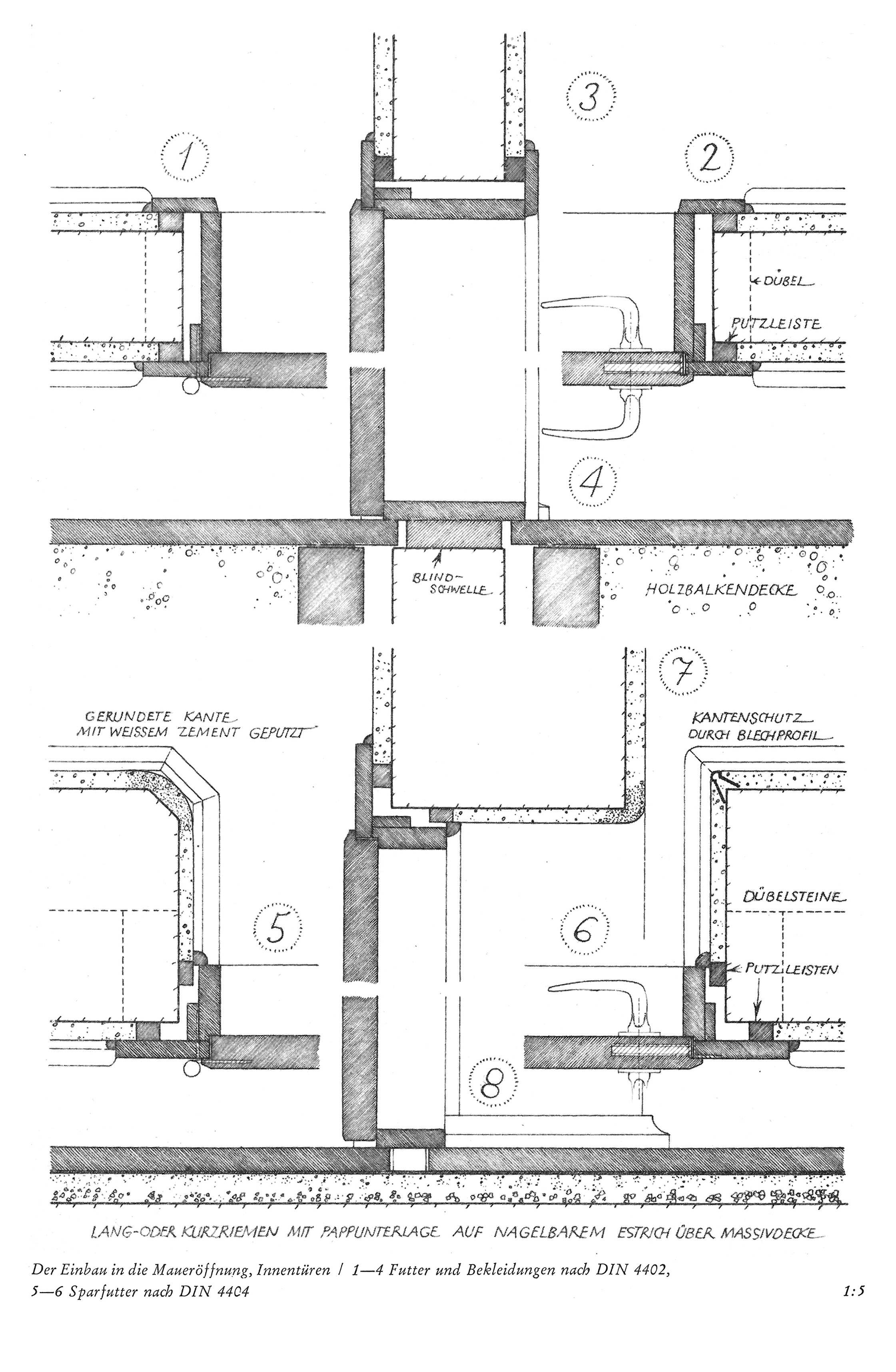 Tafel 38 // 1-4 Futter und Bekleidung nach DIN 4402, 5-6 Sparfutter nach DIN 4404