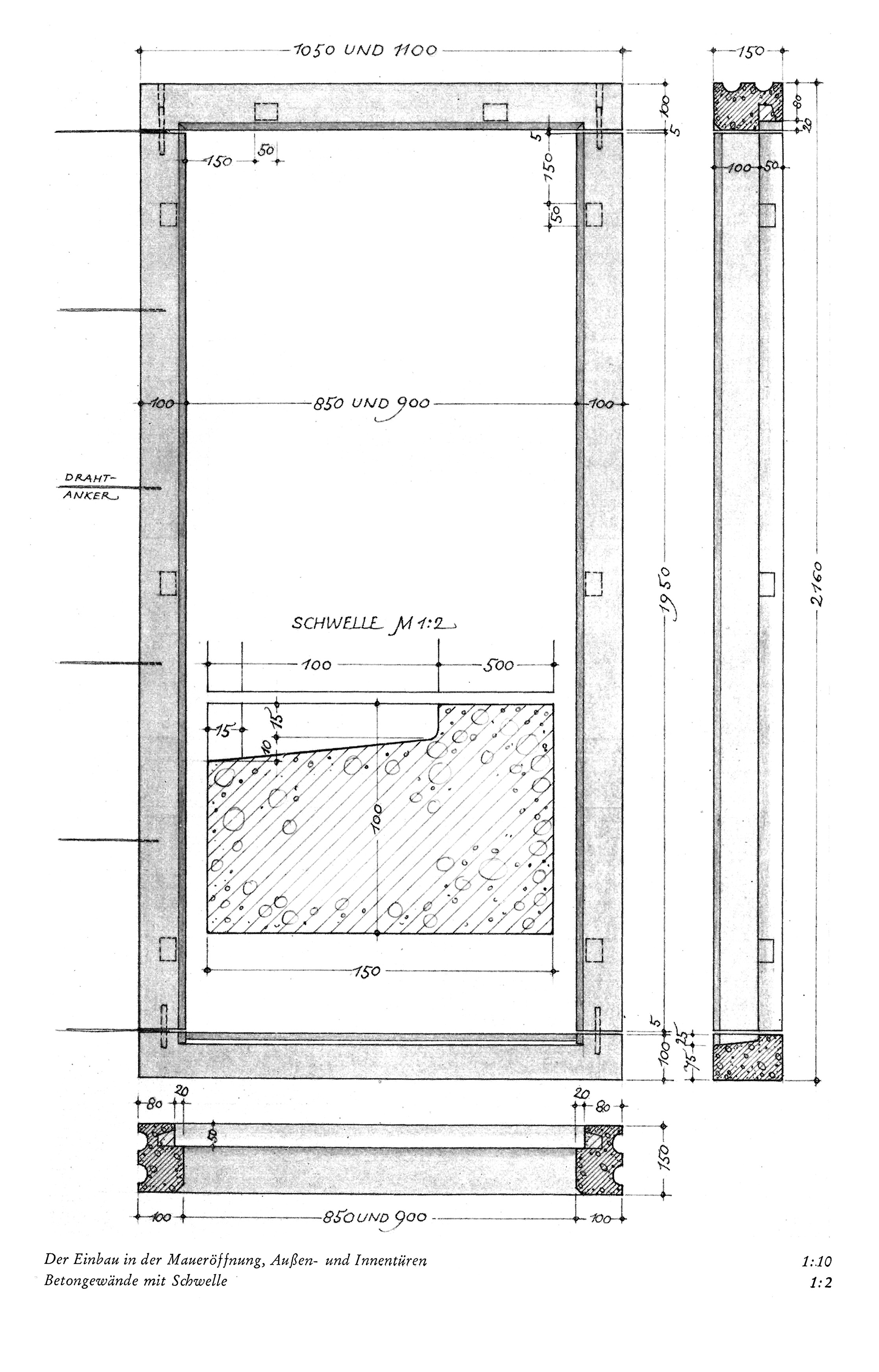 Tafel 64 // Betongewände mit Schwelle
