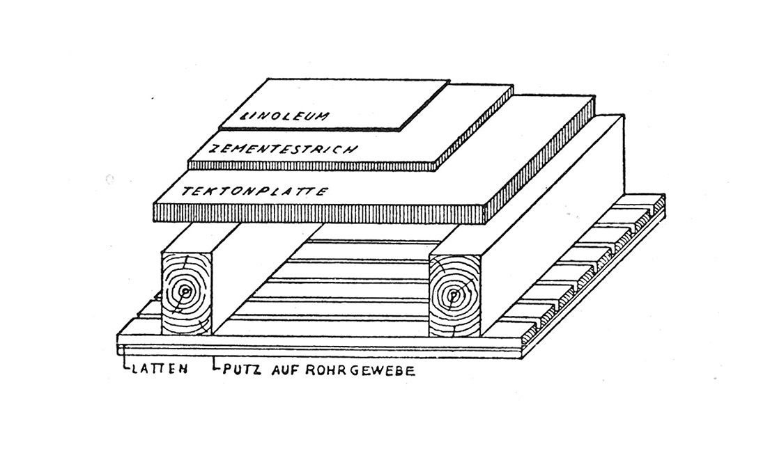 Abb. 44 // Holzbalkendecke mit Tekton-Leichtdielen