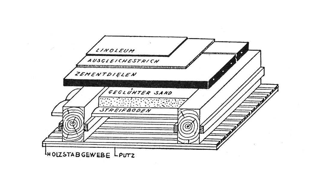 Abb. 45 // Holzbalkendecke mit Zementdielen