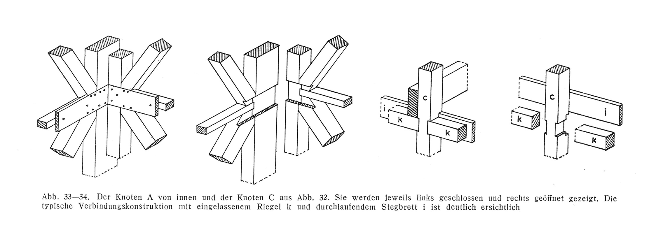 Abb. 33.-34. // Knotenpunkte Kress'sche Gitterskelettbauweise [Anm. d. Red.]
