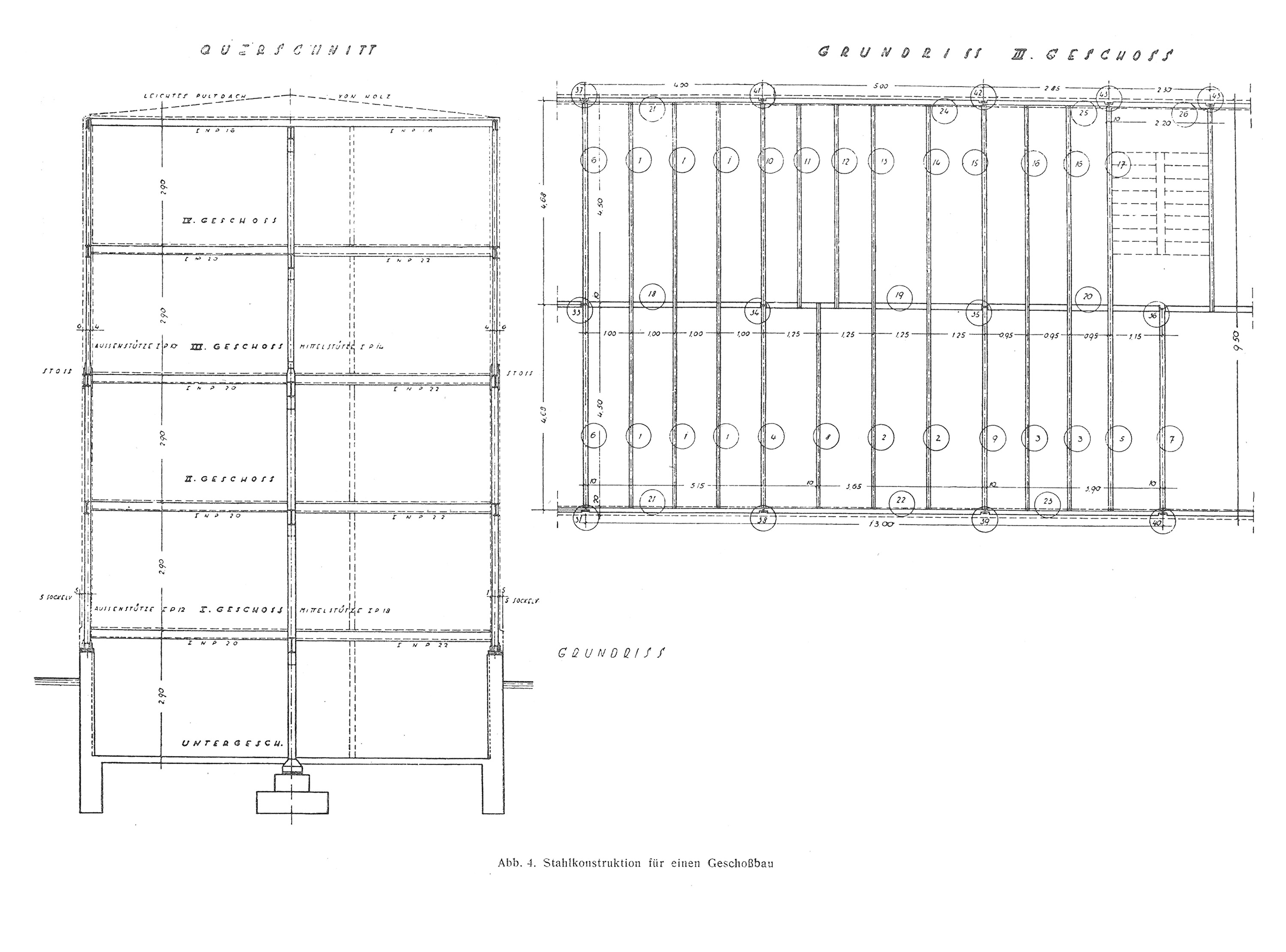 Abb. 4. // Stahlkonstruktion für einen Geschoßbau