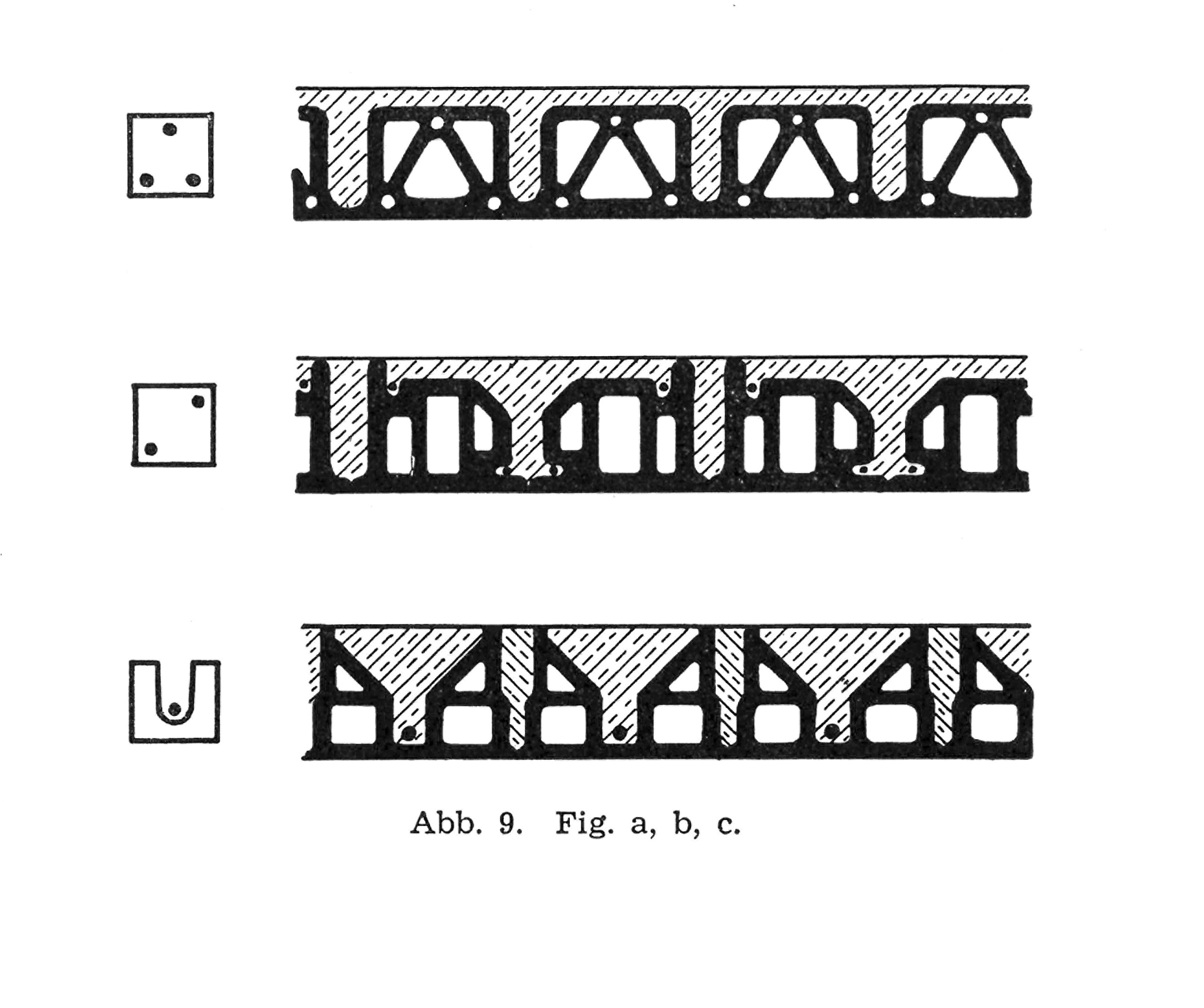 Abb. 9. // Verschiedene Steinformen für Stahlstein-Balkendecken