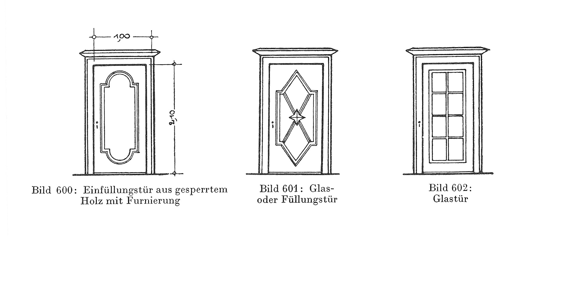 Bild 600 - 602 // Einfüllungstüren und Glastüren [Anm. d. Red.]
