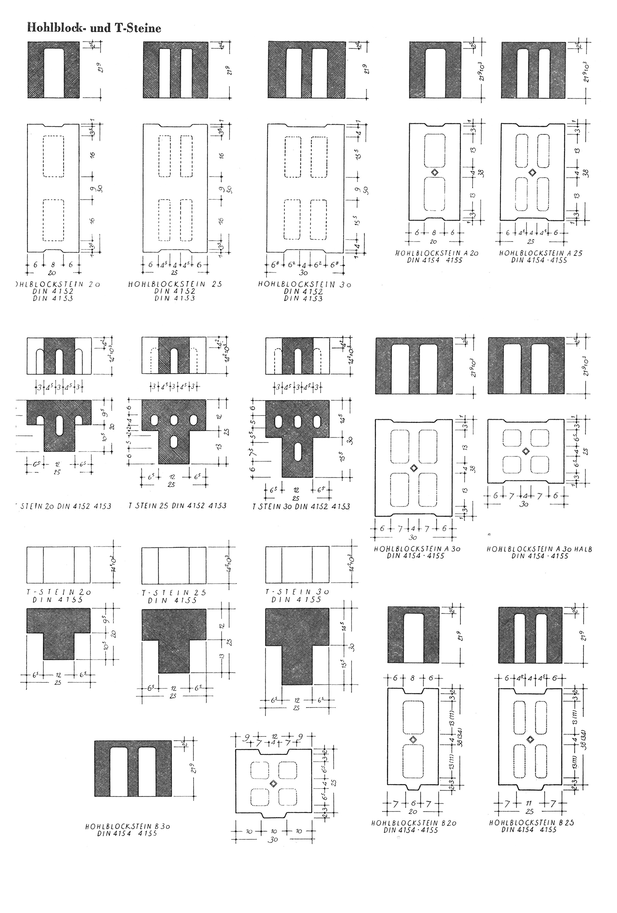 Hohlblock- und T-Steine