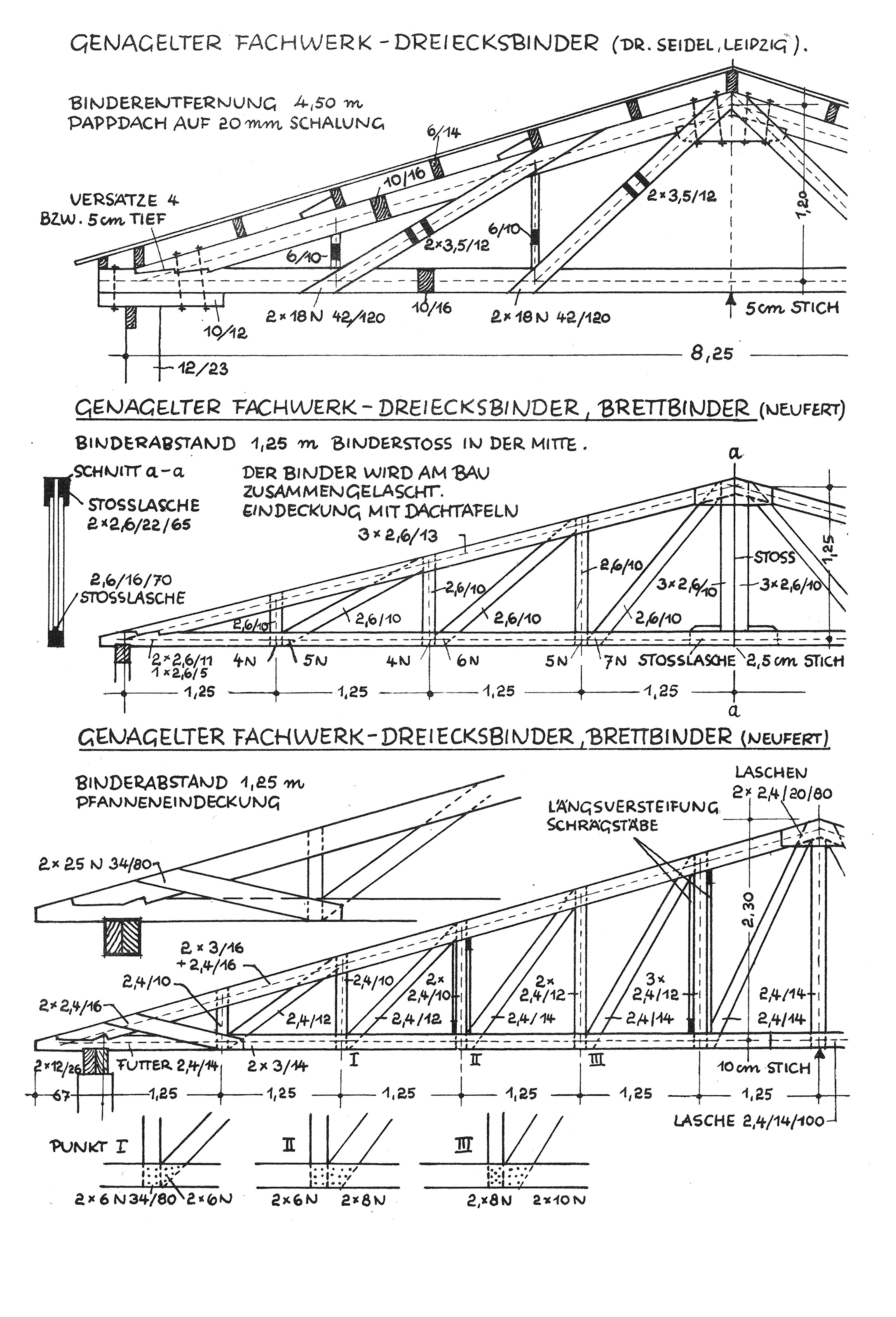 Genagelter Fachwerk-Dreiecksbinder