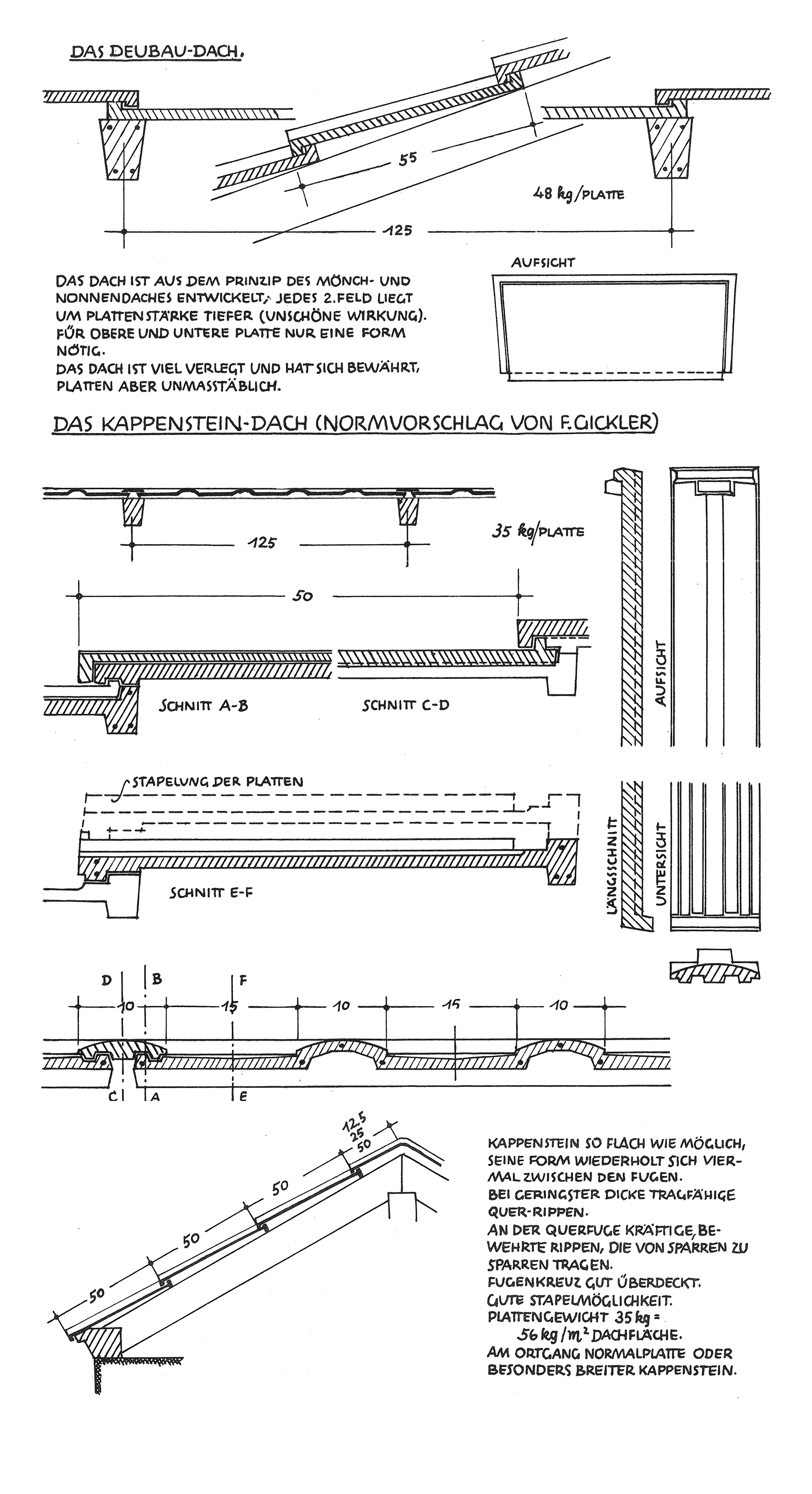 Dacheindeckungen aus Betonplatten