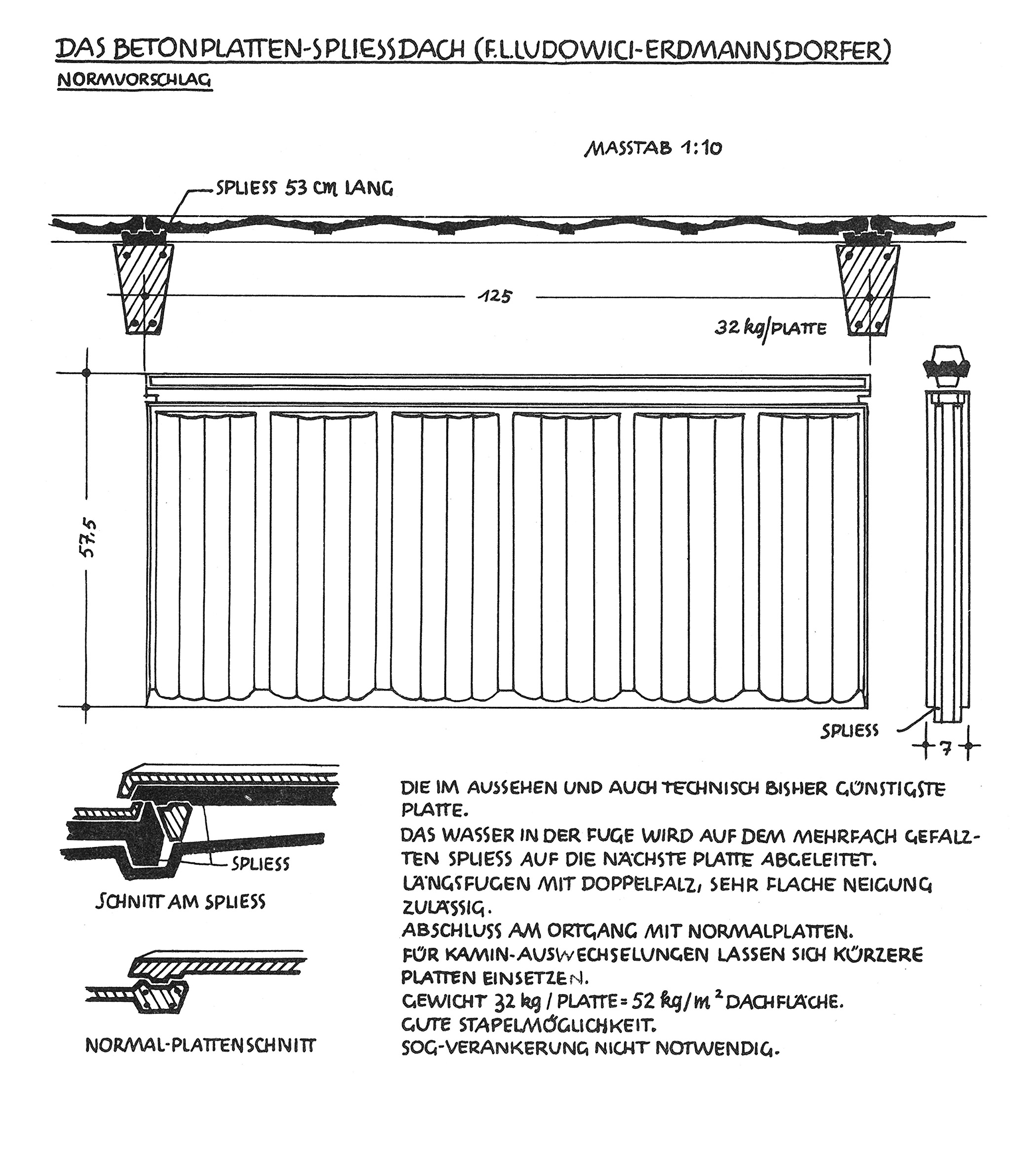 Das Betonplatten-Spließdach