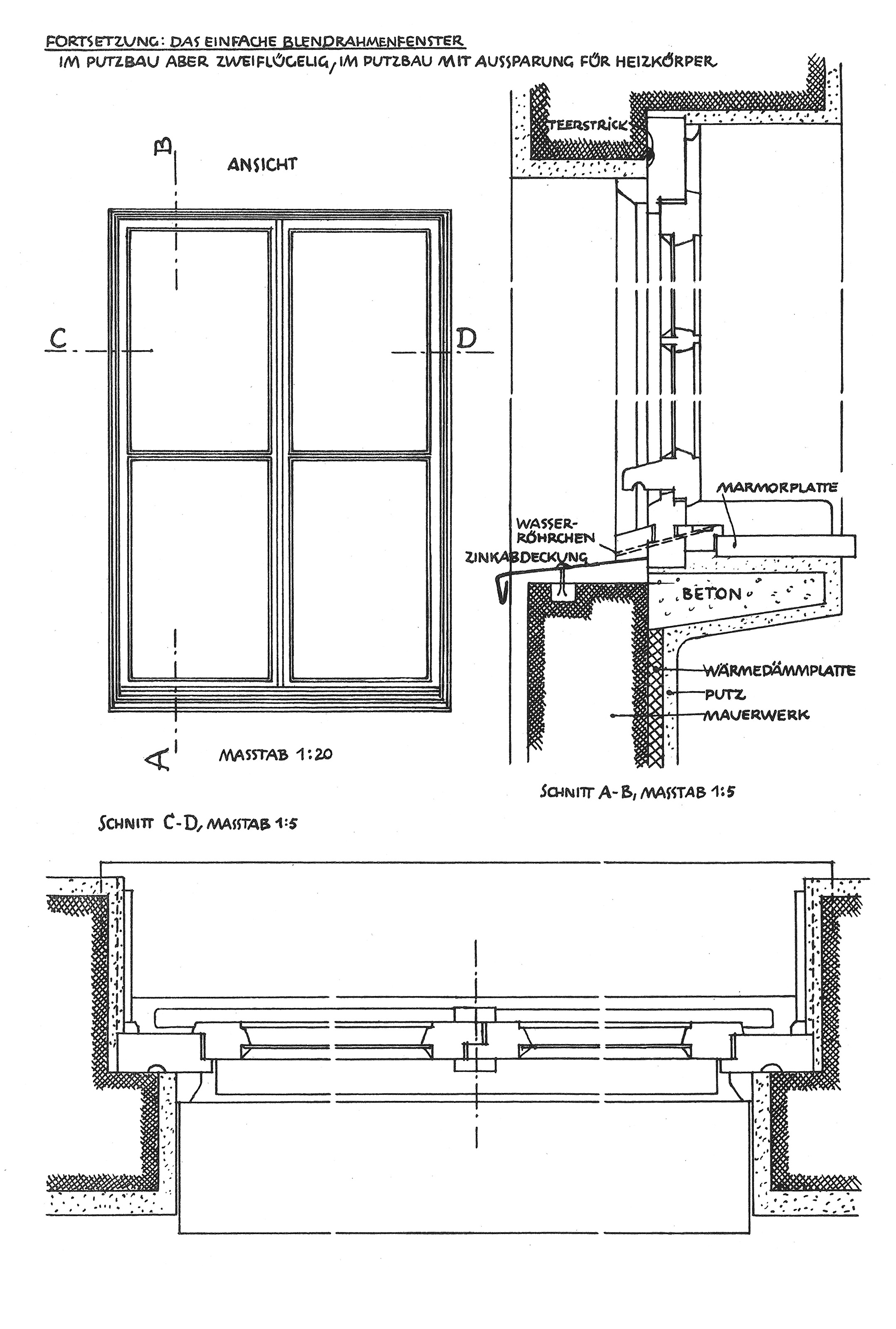 Das zweiflügelige Blendrahmen-Fenster