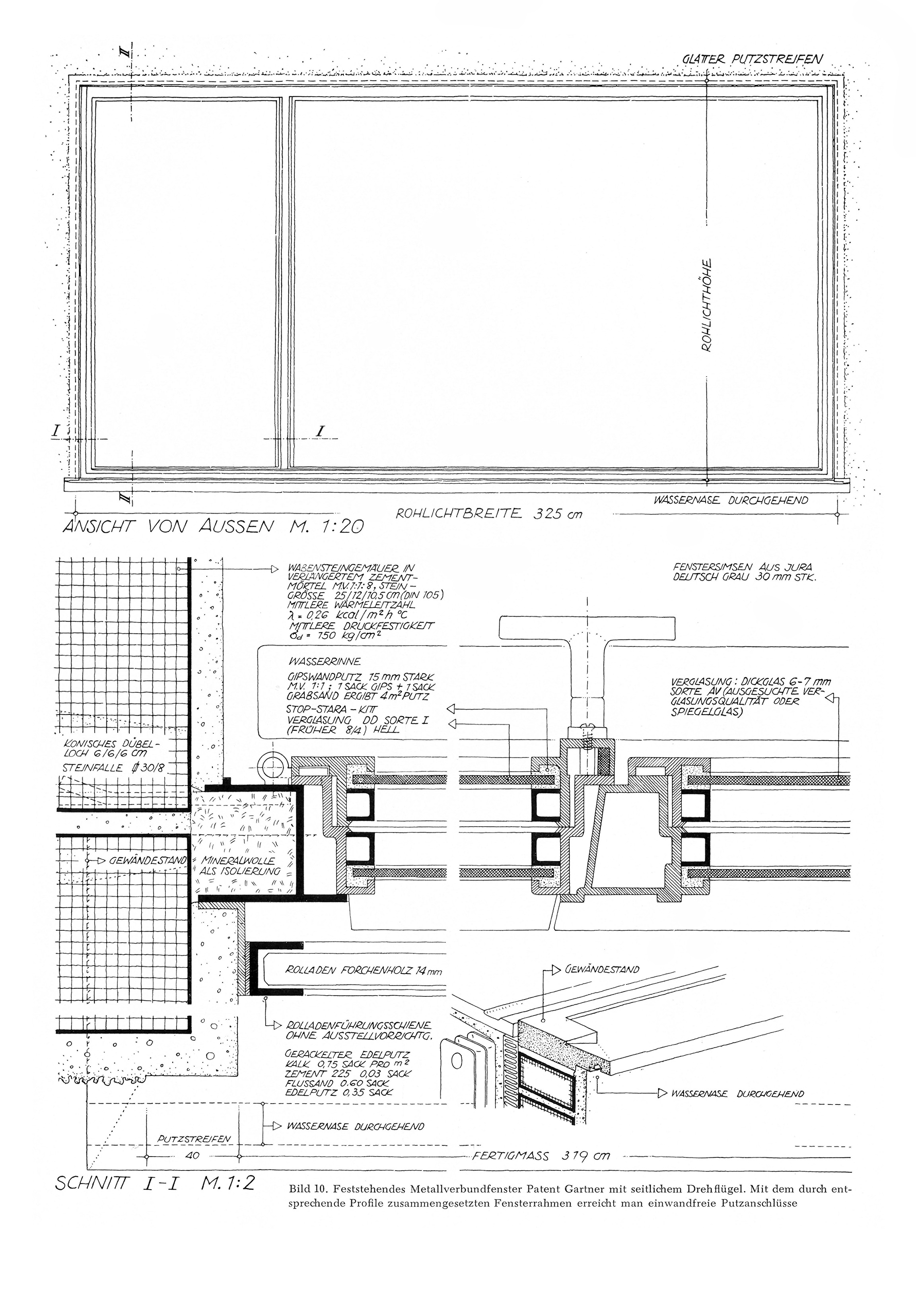 Bild 10. // Feststehendes Metallverbundfenster Patent Gartner mit seitlichem Drehflügel [Anm. d. Red.]