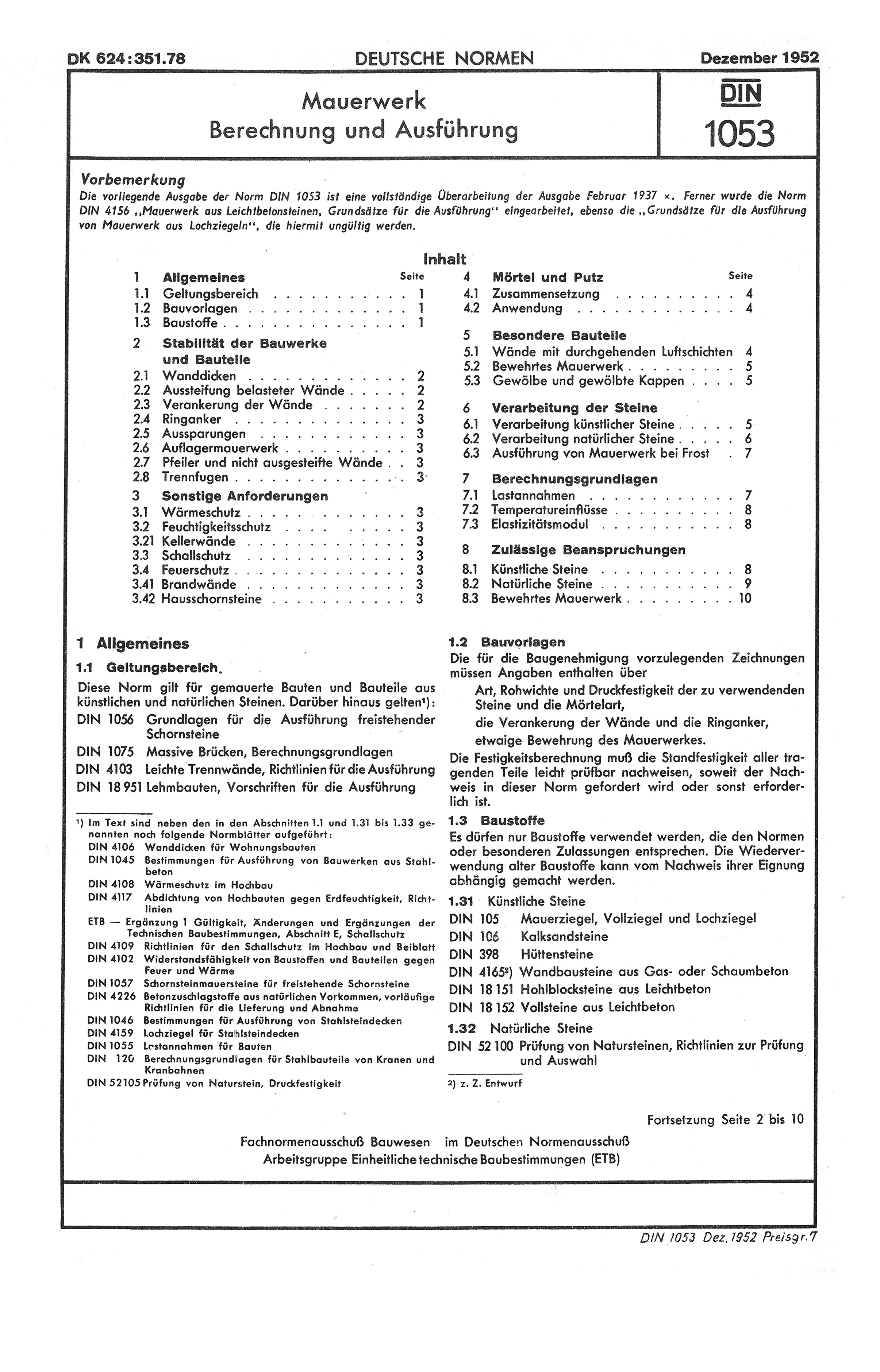 Mauerwerk Berechnung und Ausführung