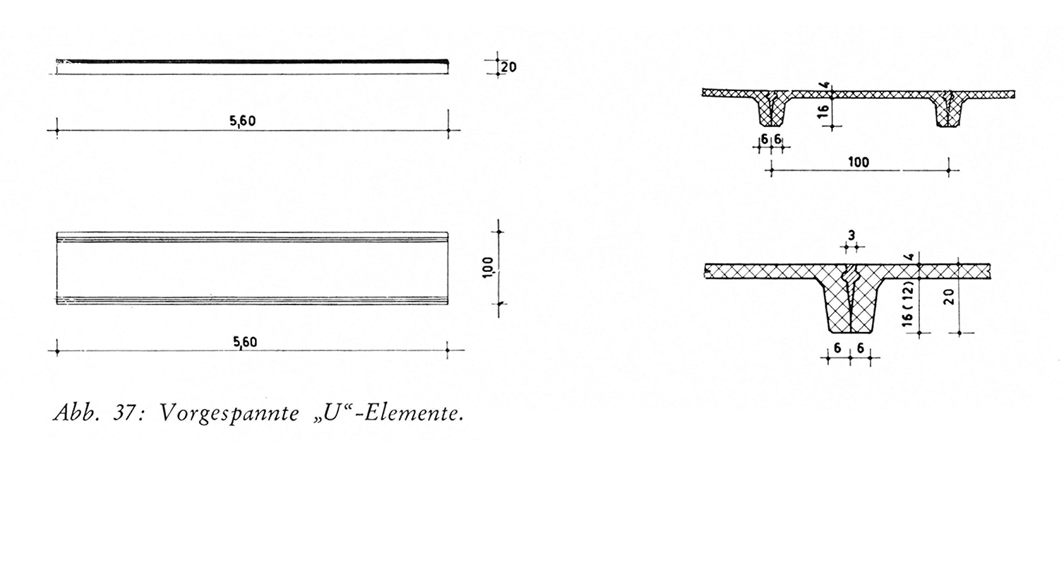 Abb. 37: Vorgespannte „U“ -Elemente.