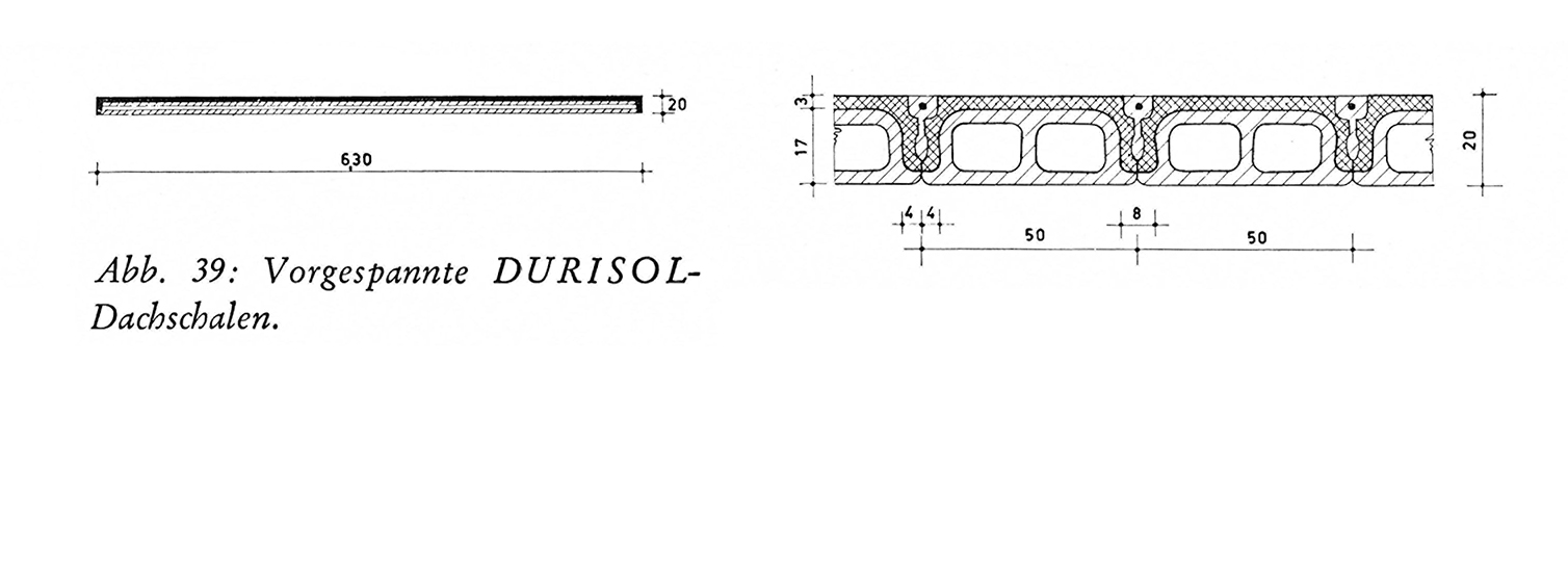 Abb. 39: Vorgespannte Durisol-Dachschalen.