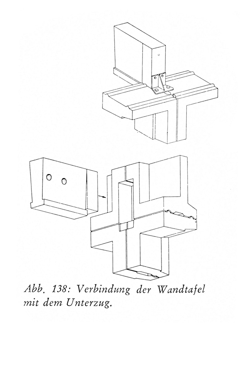 Verbindung Wandtafel mit dem Unterzug